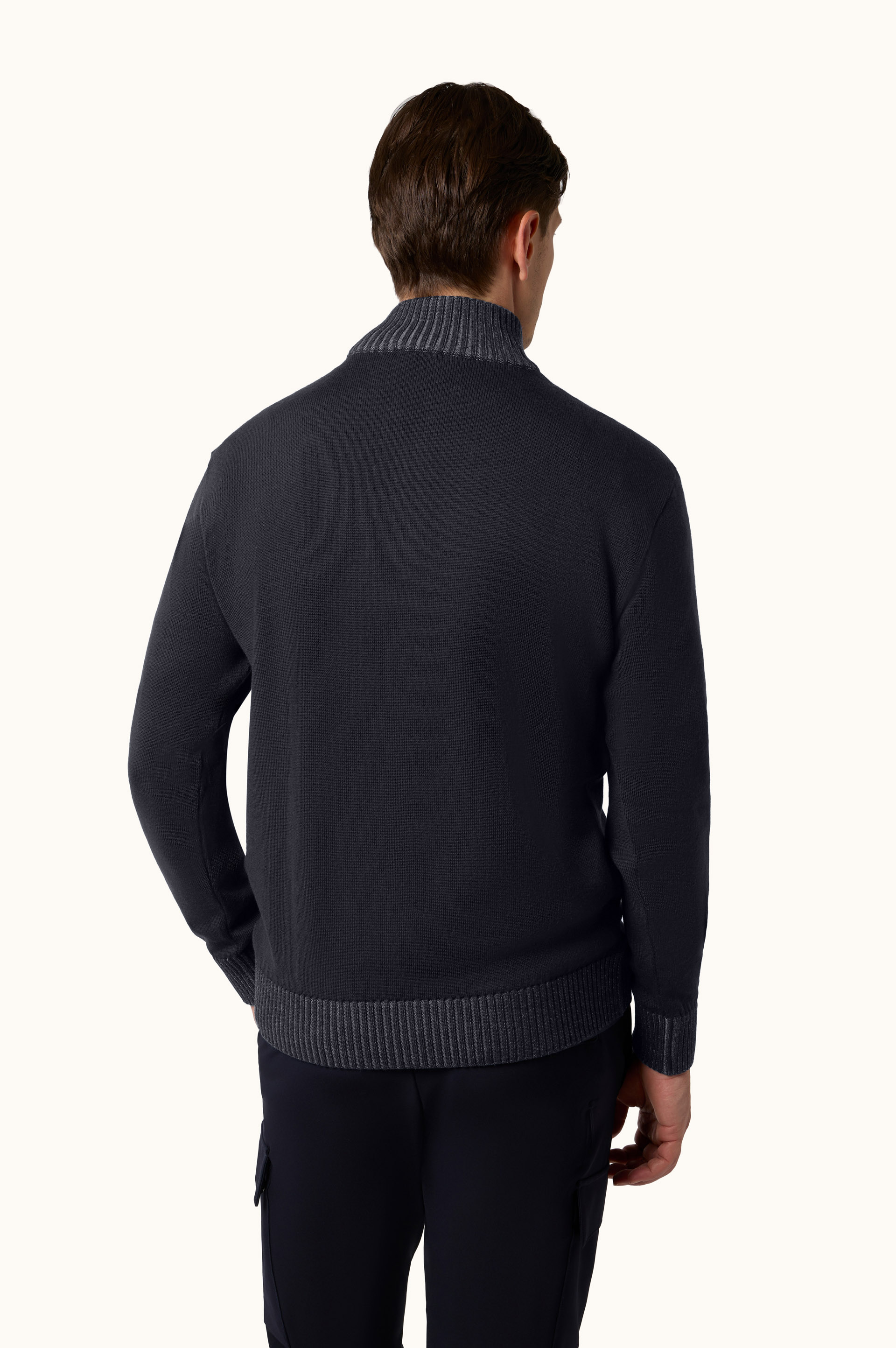 Soft Cool Touch wool half zip sweater image number 3