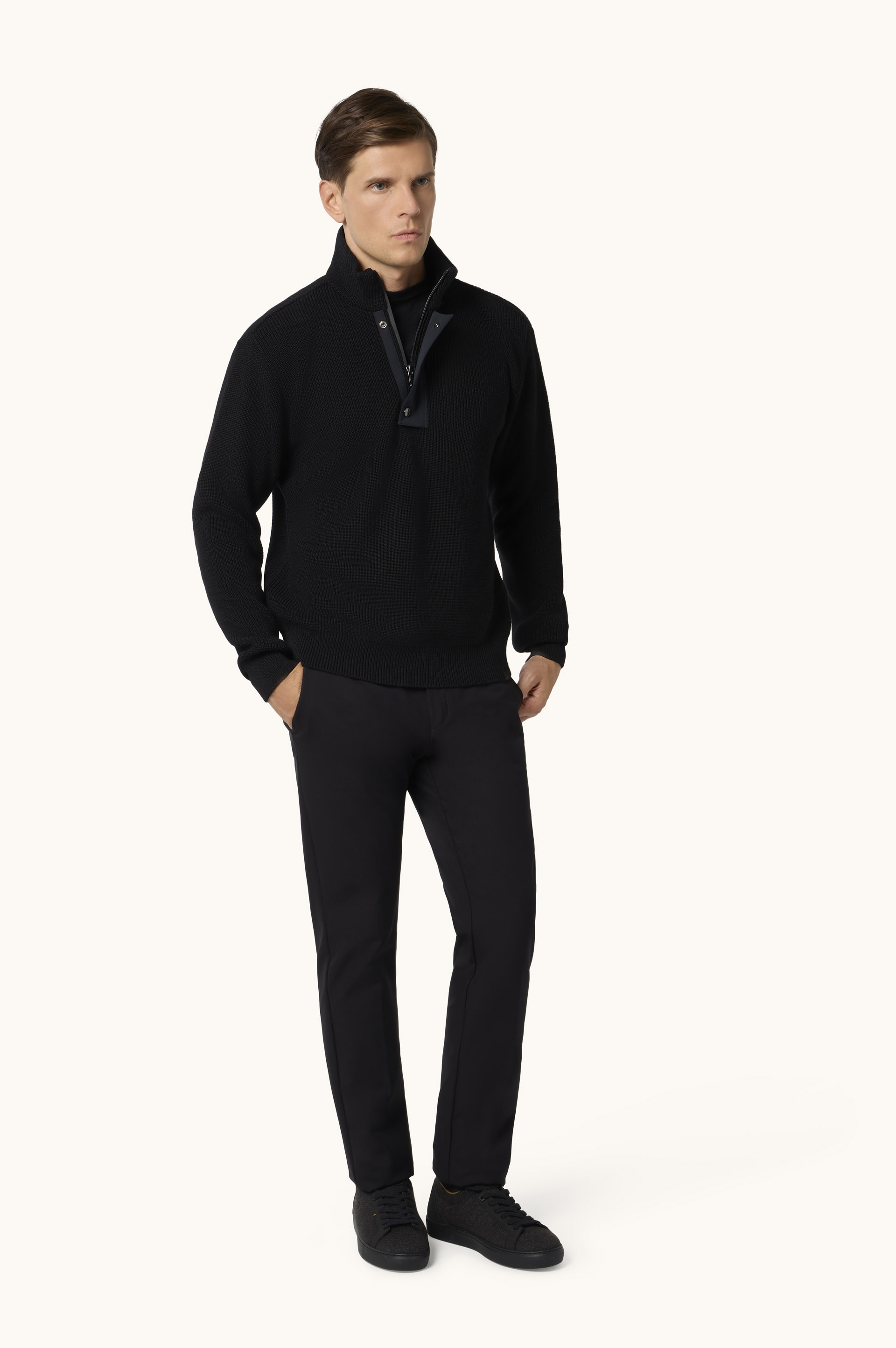 Jersey media cremallera en Tech Wool con detalles Typhoon&reg; image number 2