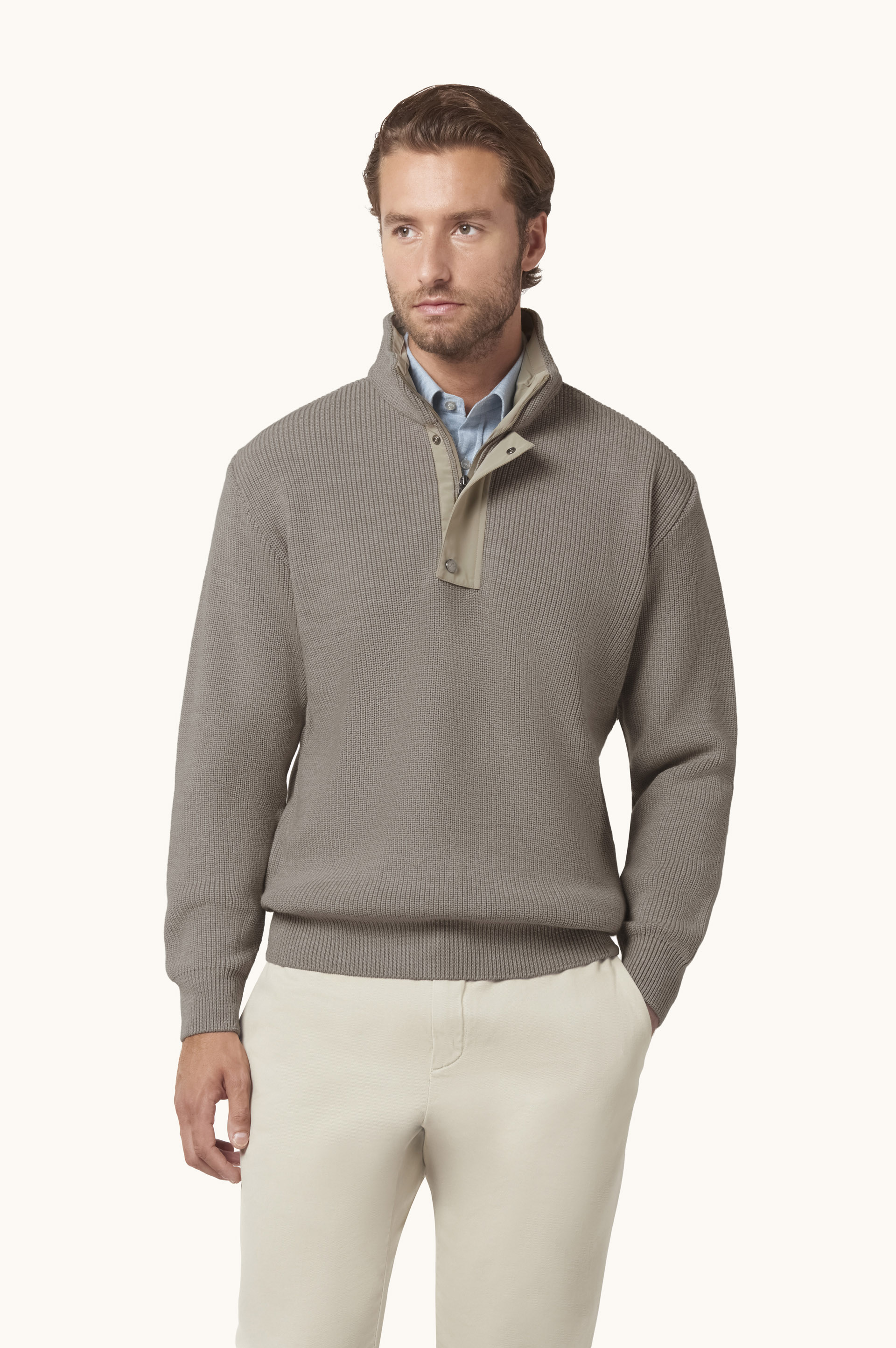 Джемпер с молнией до середины из Tech Wool с деталями Typhoon&reg; image number 0