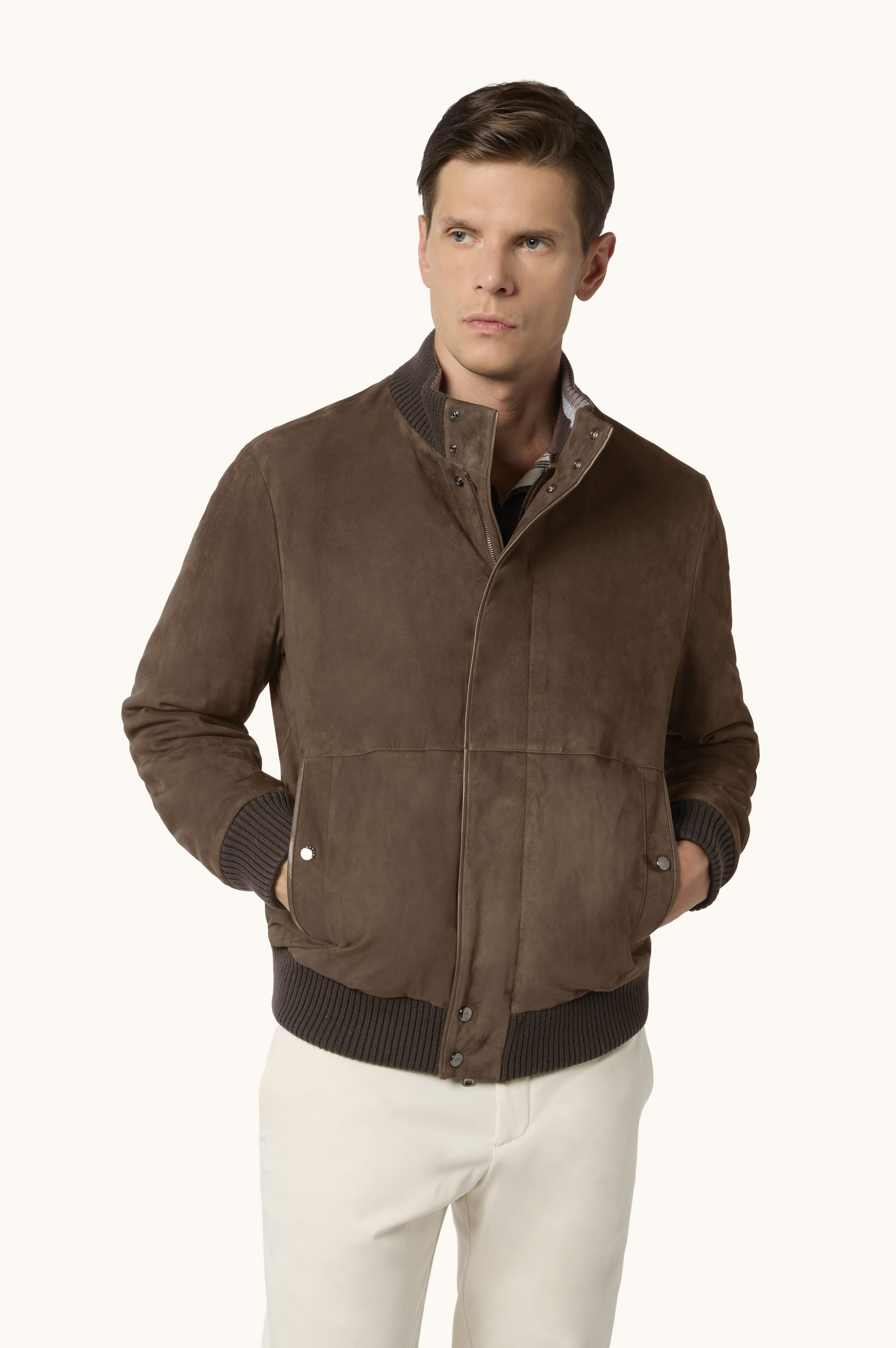Bomber in suede Aqualeather image number 0
