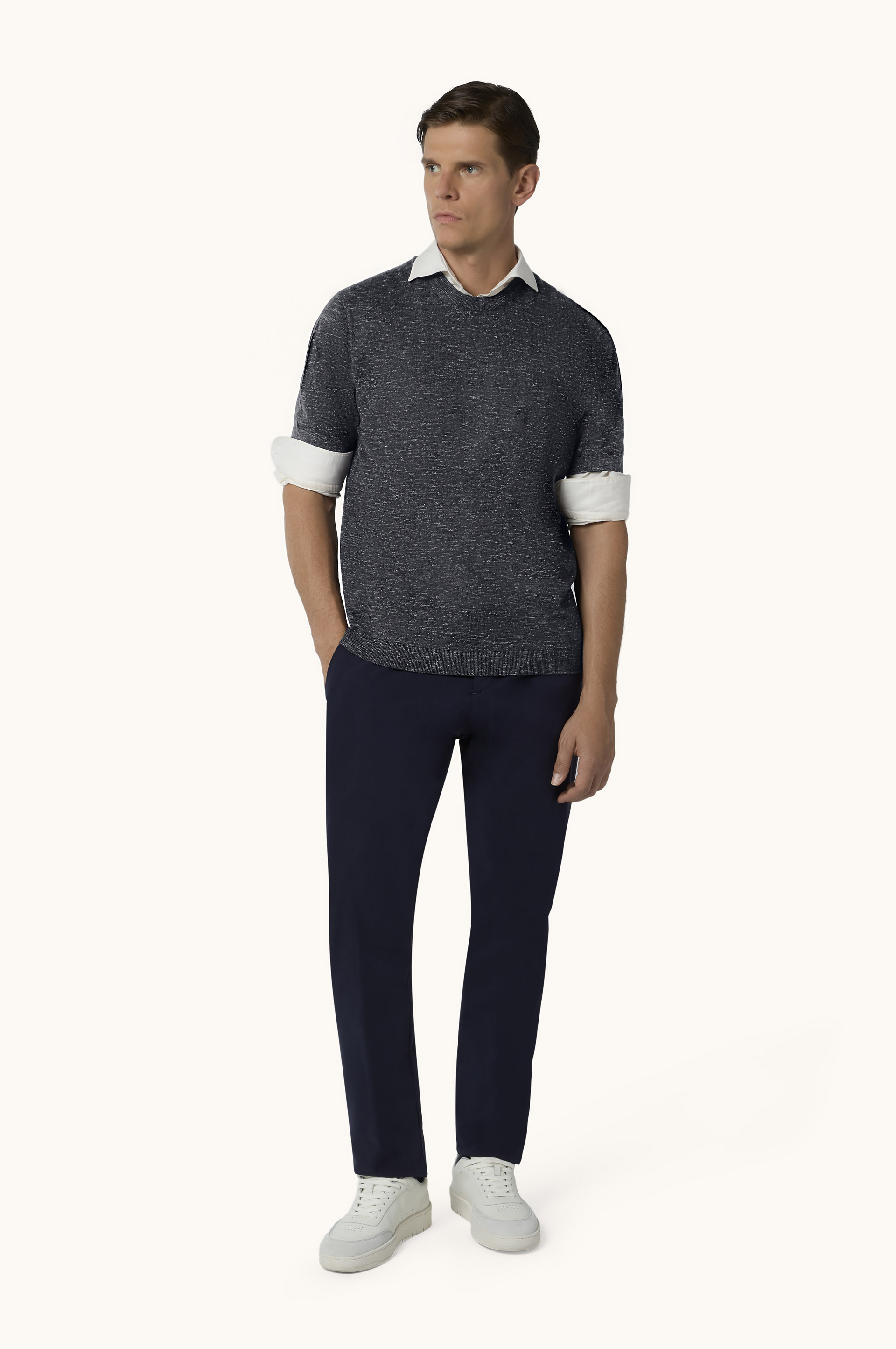 T-shirt in cashmere, lino e seta image number 2