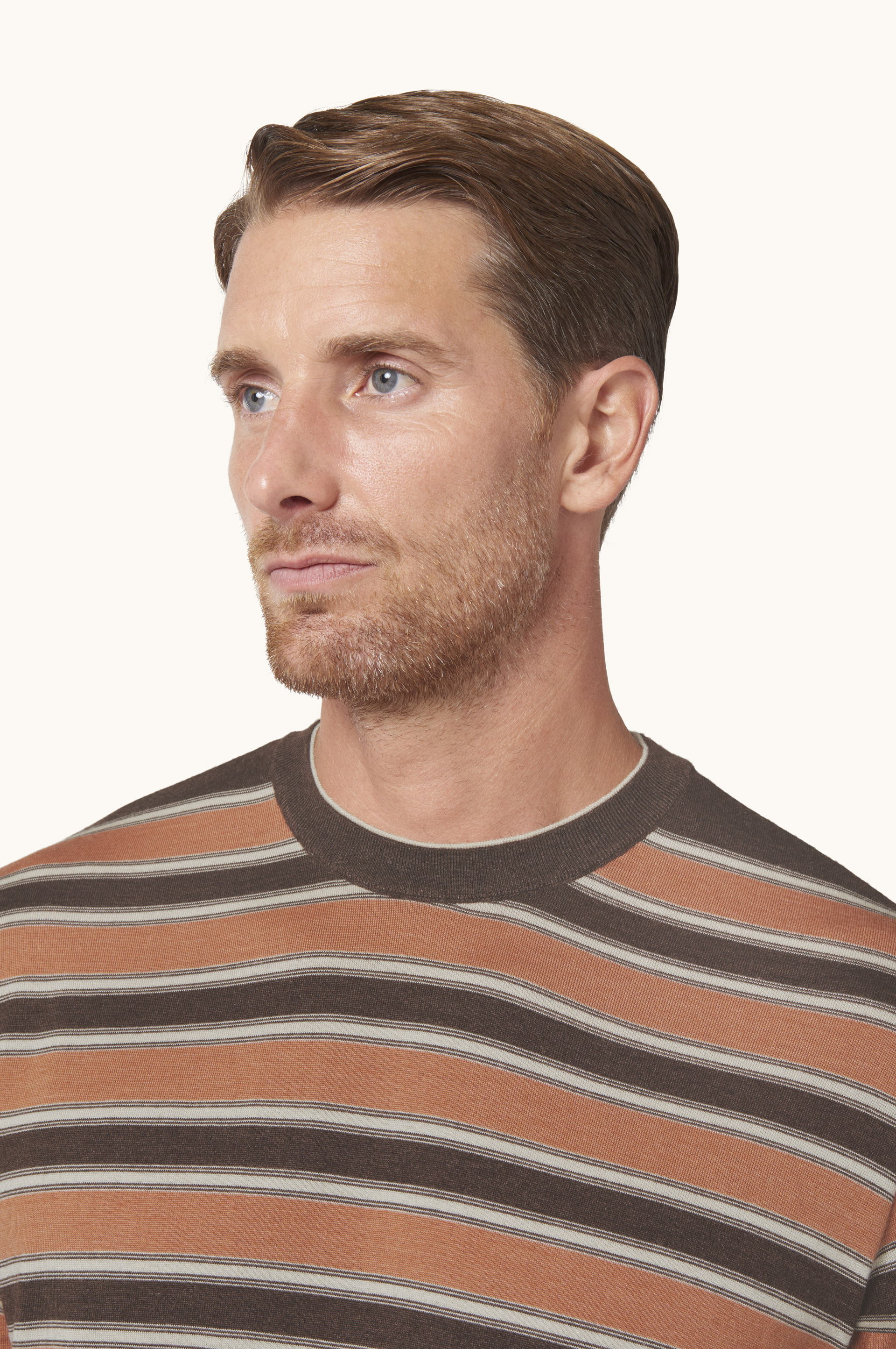 Maglia in lana e seta a righe con doppio collo image number 4