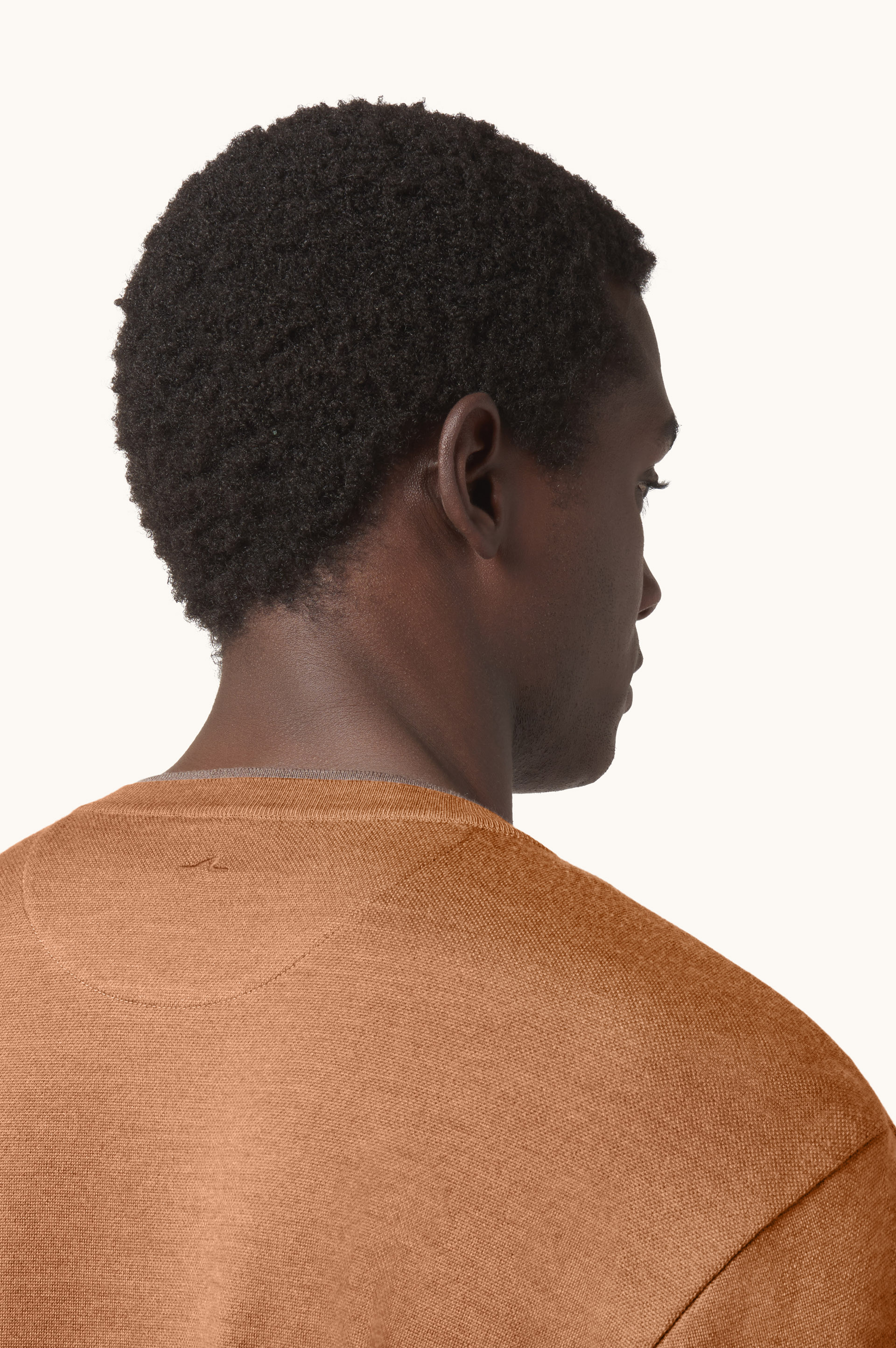 Wool and silk crewneck with contrast trim image number 4
