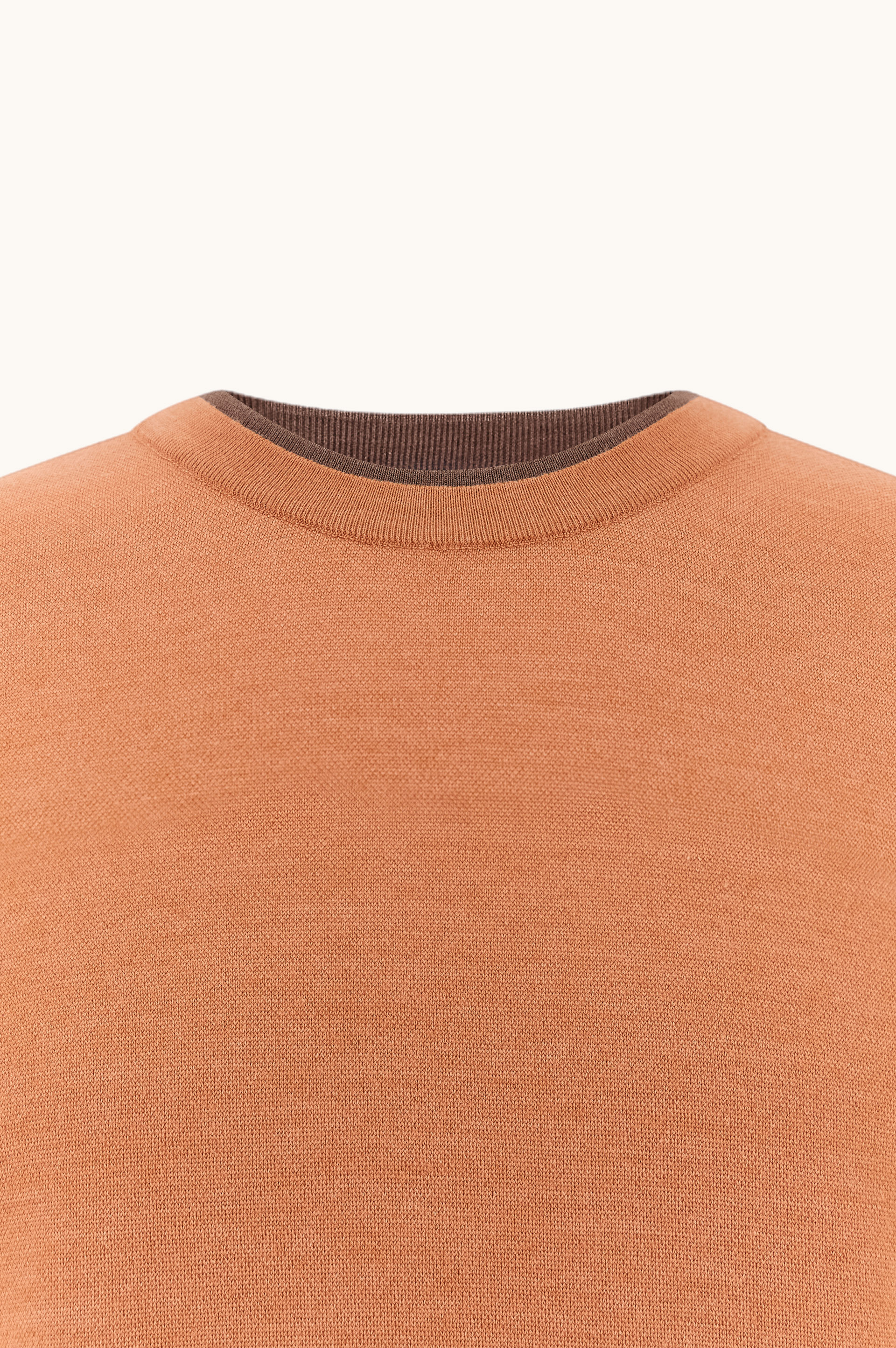 Wool and silk crewneck with contrast trim image number 5