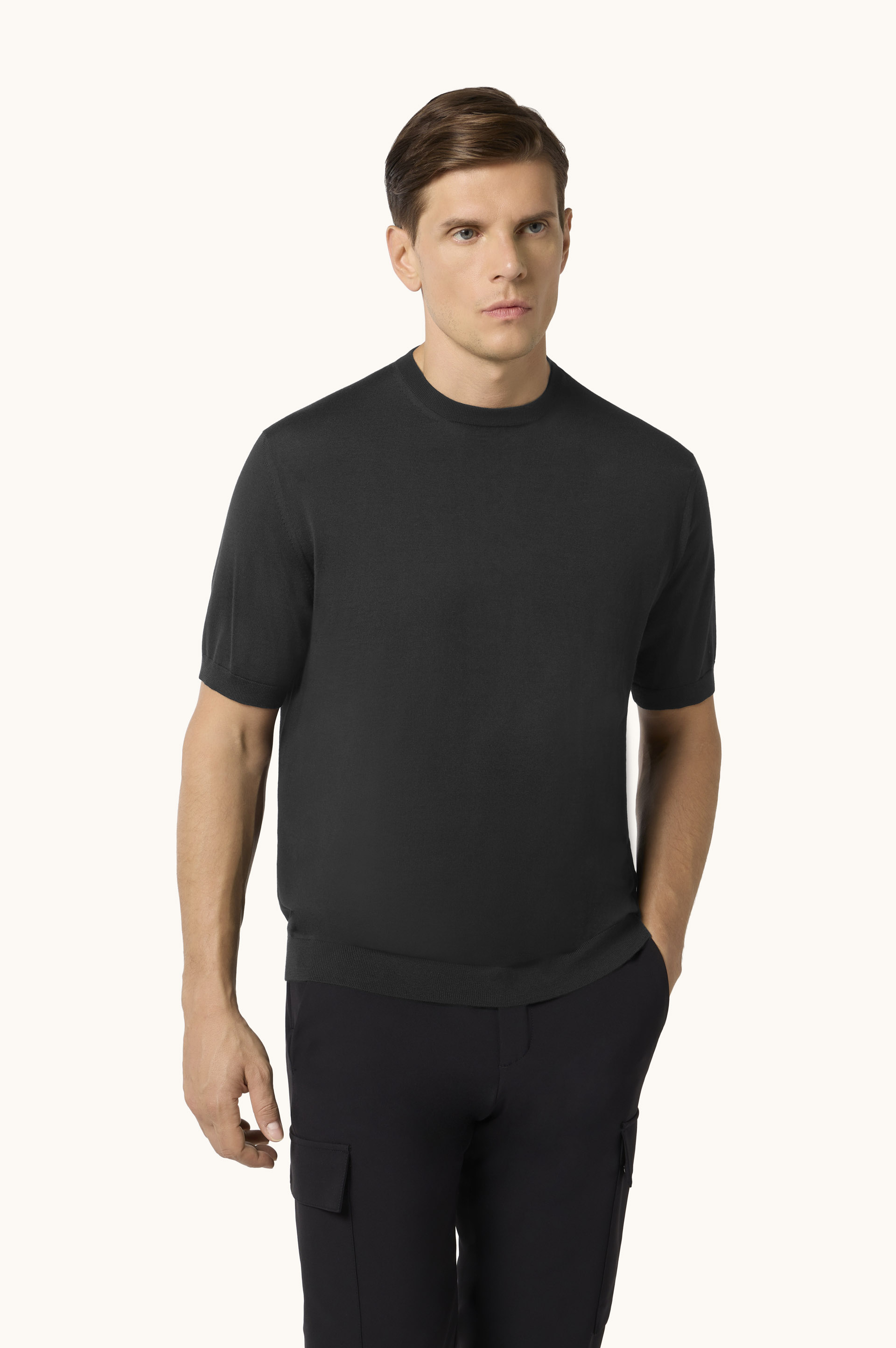 140's Superfine Merino wool T-shirt image number 0