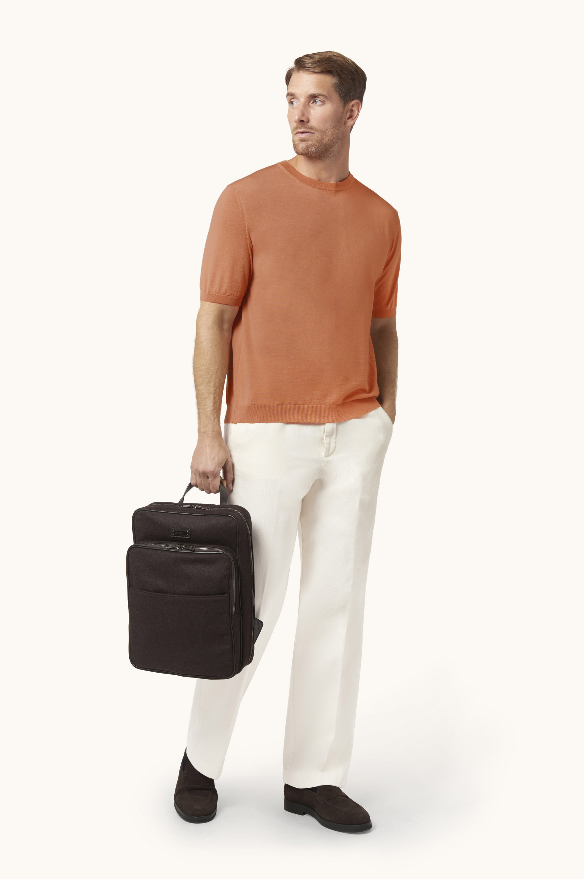 140's Superfine Merino wool T-shirt image number 2