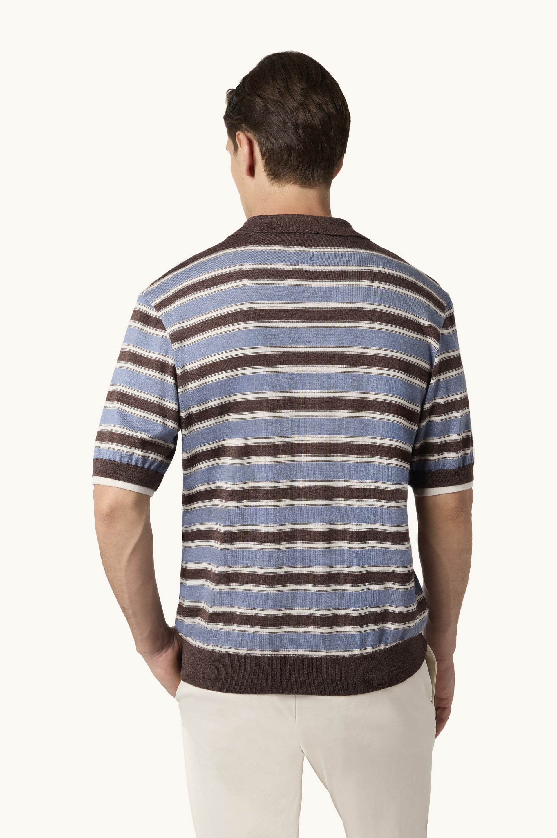 Striped Wool and Silk Polo image number 3