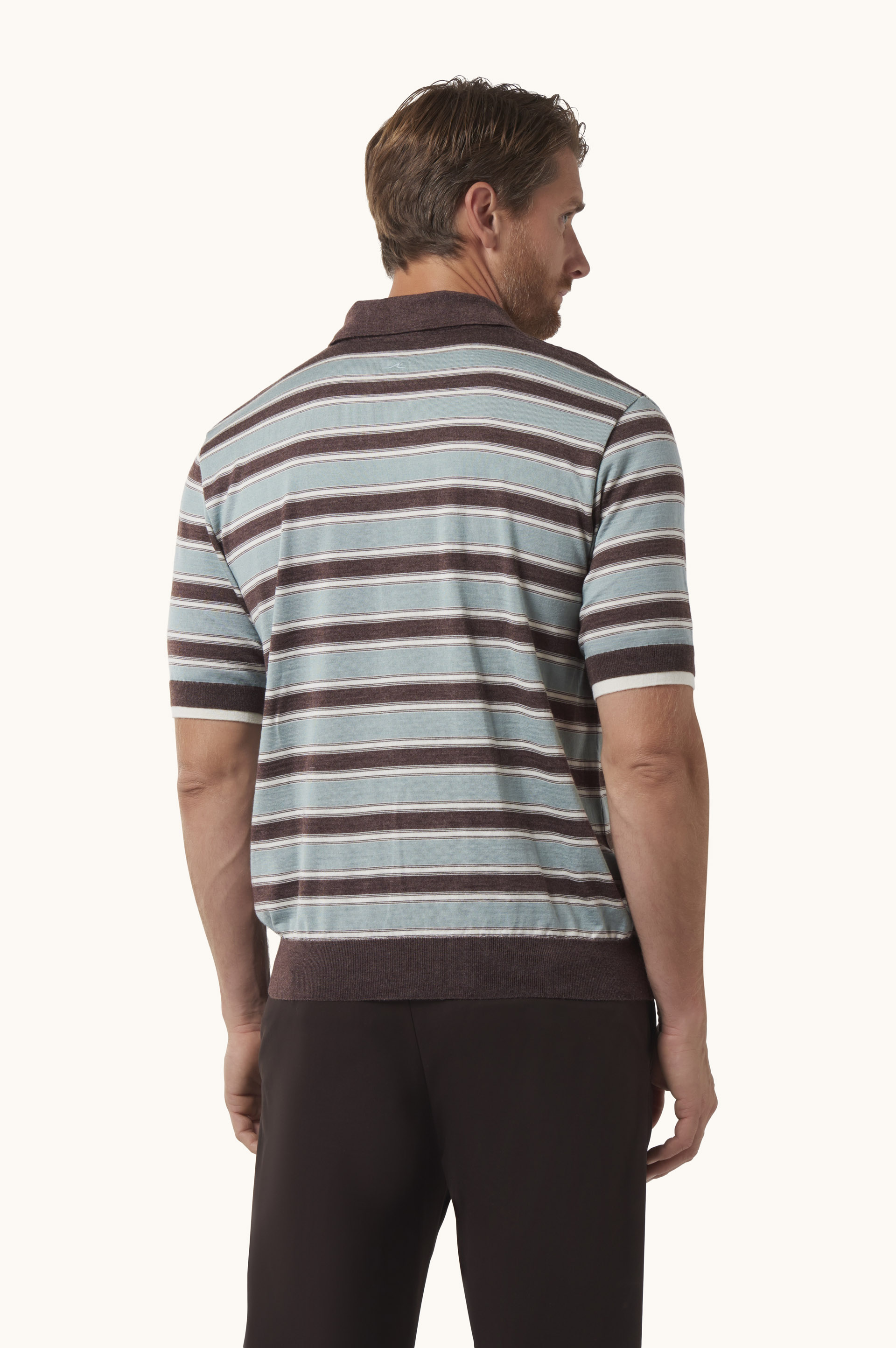 Striped Wool and Silk Polo image number 3
