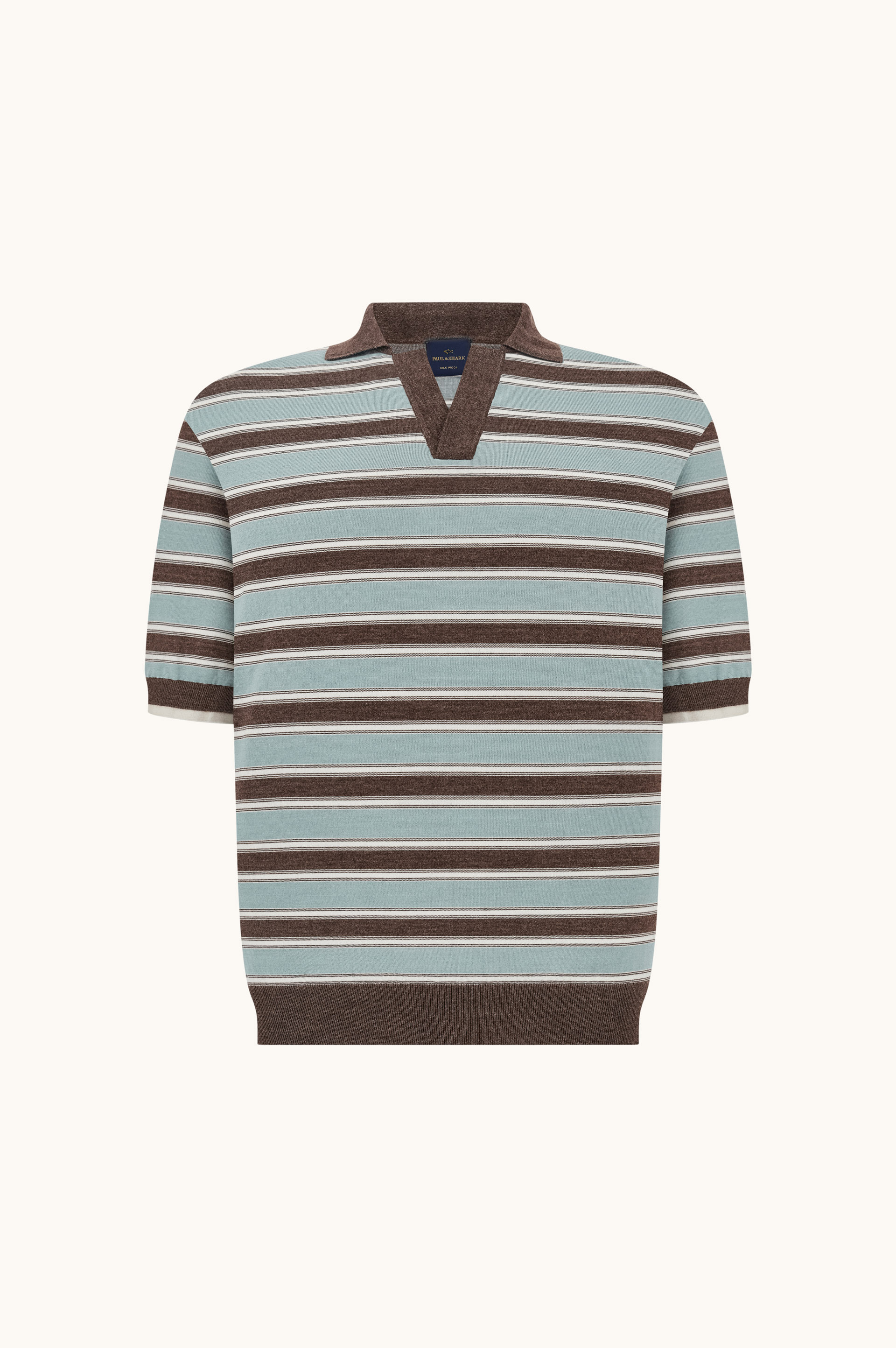 Striped Wool and Silk Polo image number 1