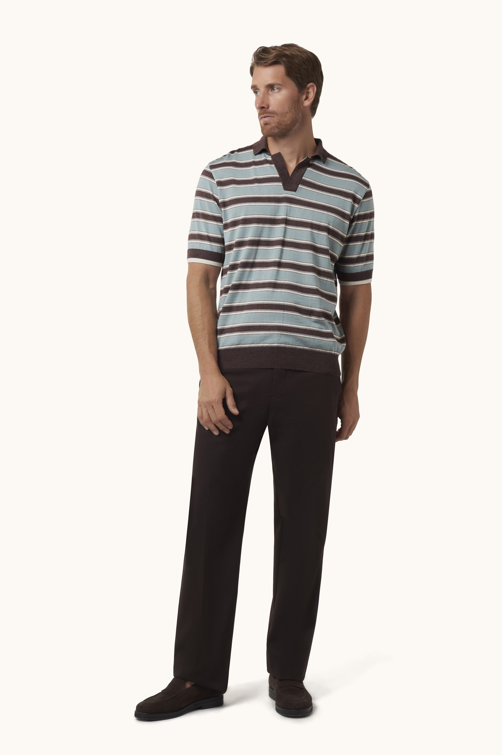 Striped Wool and Silk Polo image number 2