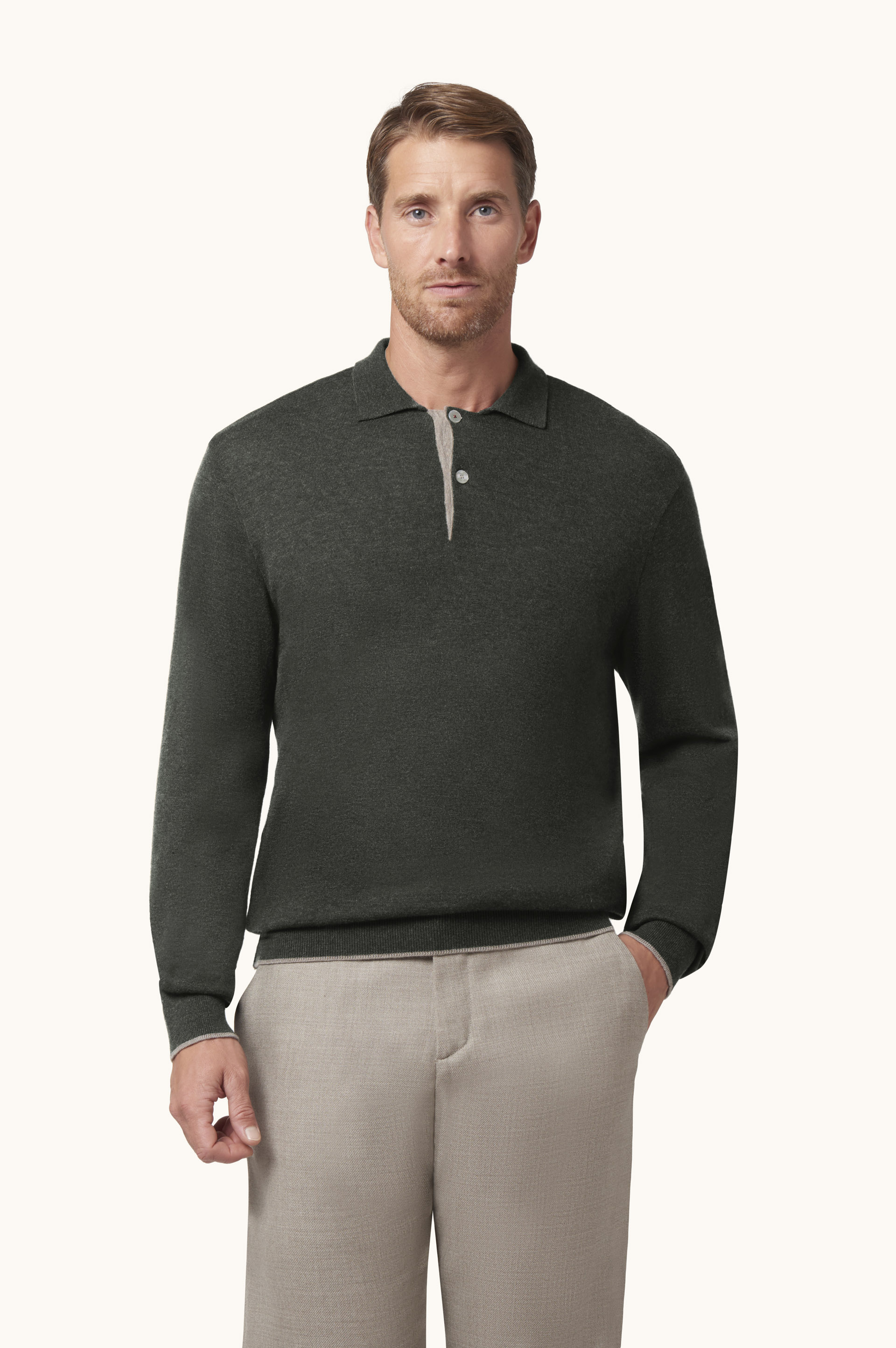 Piuma wool polo shirt image number 1