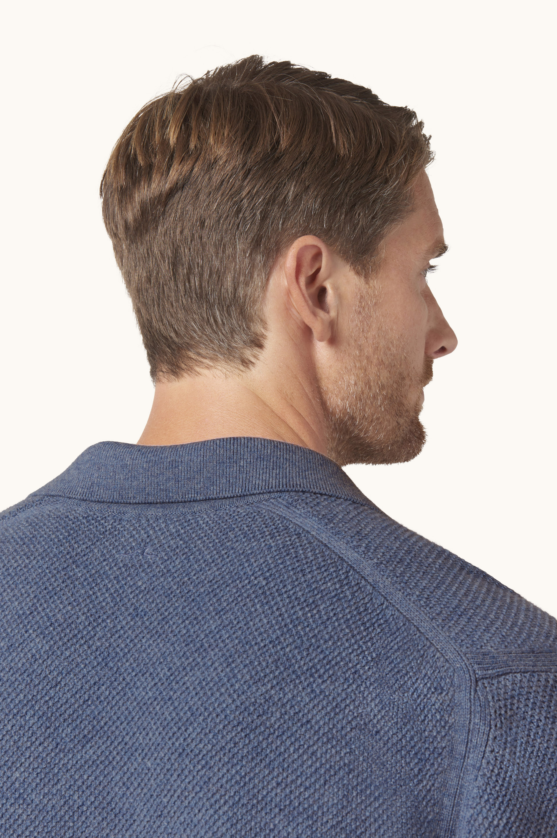 Open-collar polo in wool and cashmere image number 5
