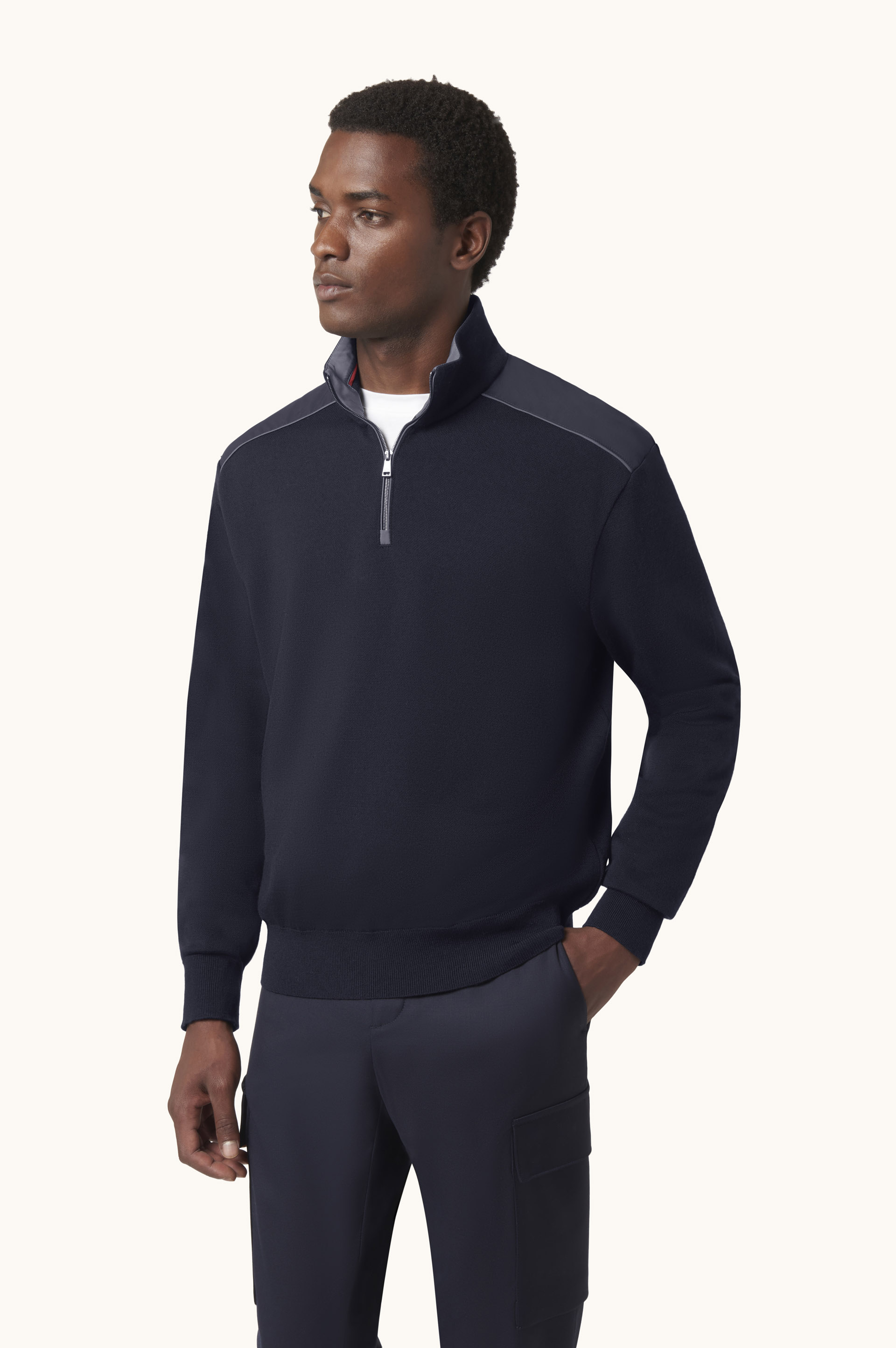 Wool Half-Zip Sweater with Typhoon&reg; Platinum Details image number 0