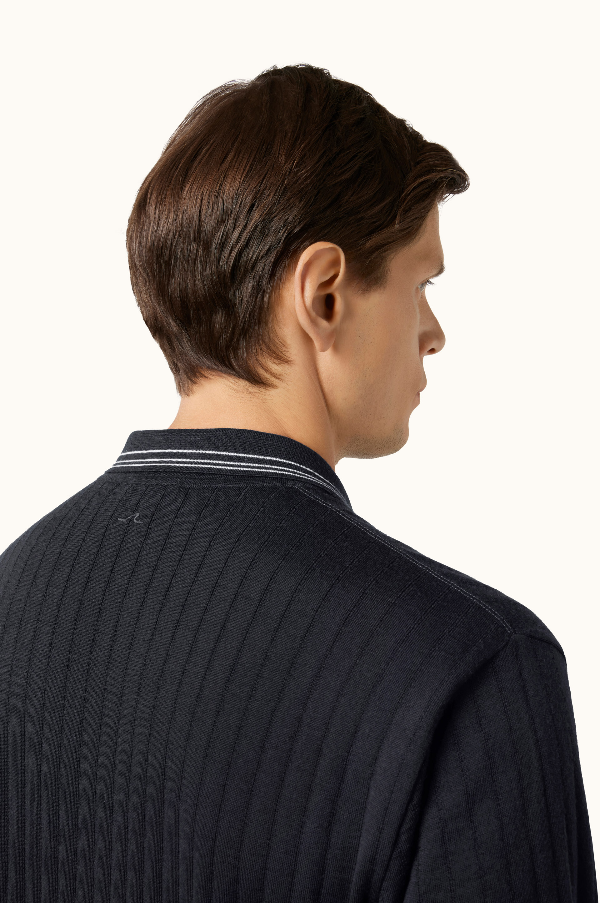 Summer Wool Polo with Striped Details image number 5