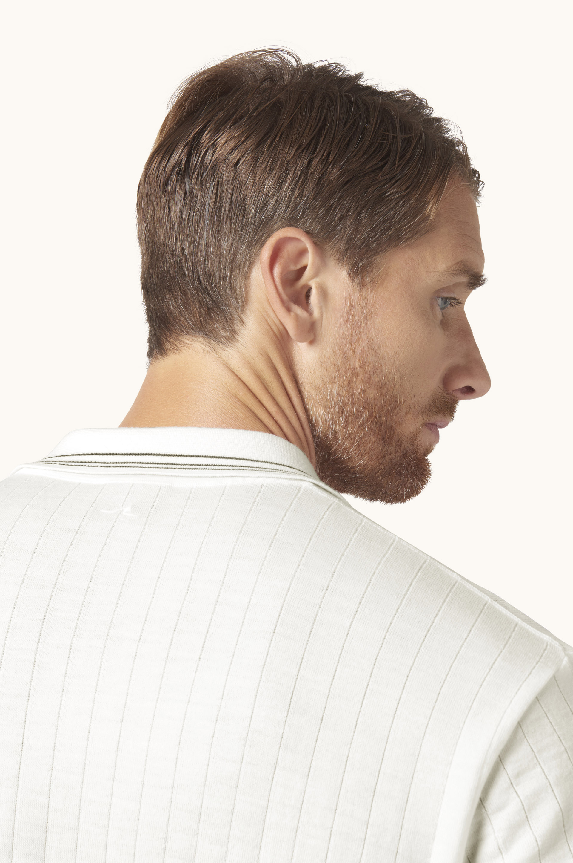 Summer Wool Polo with Striped Details image number 5