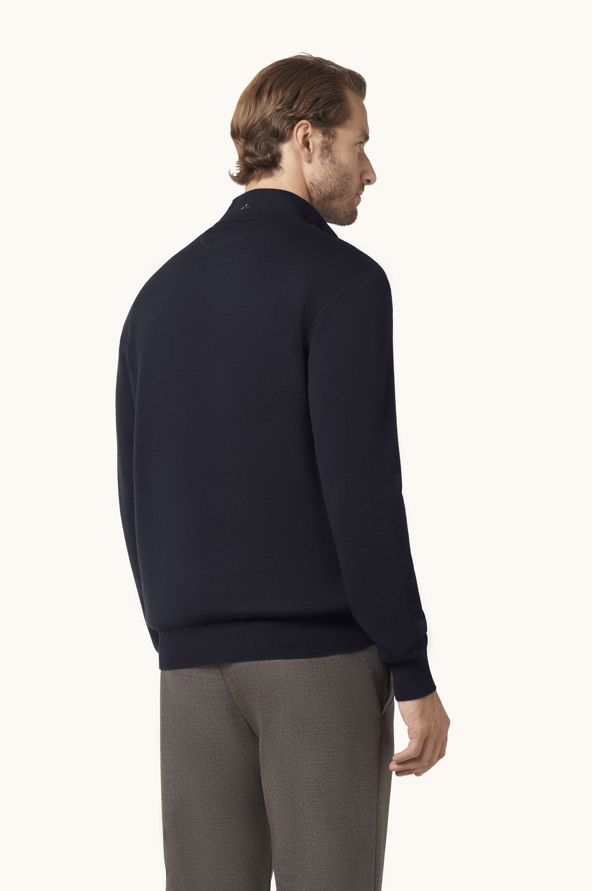 Half-zip sweater in wool and cashmere image number 3