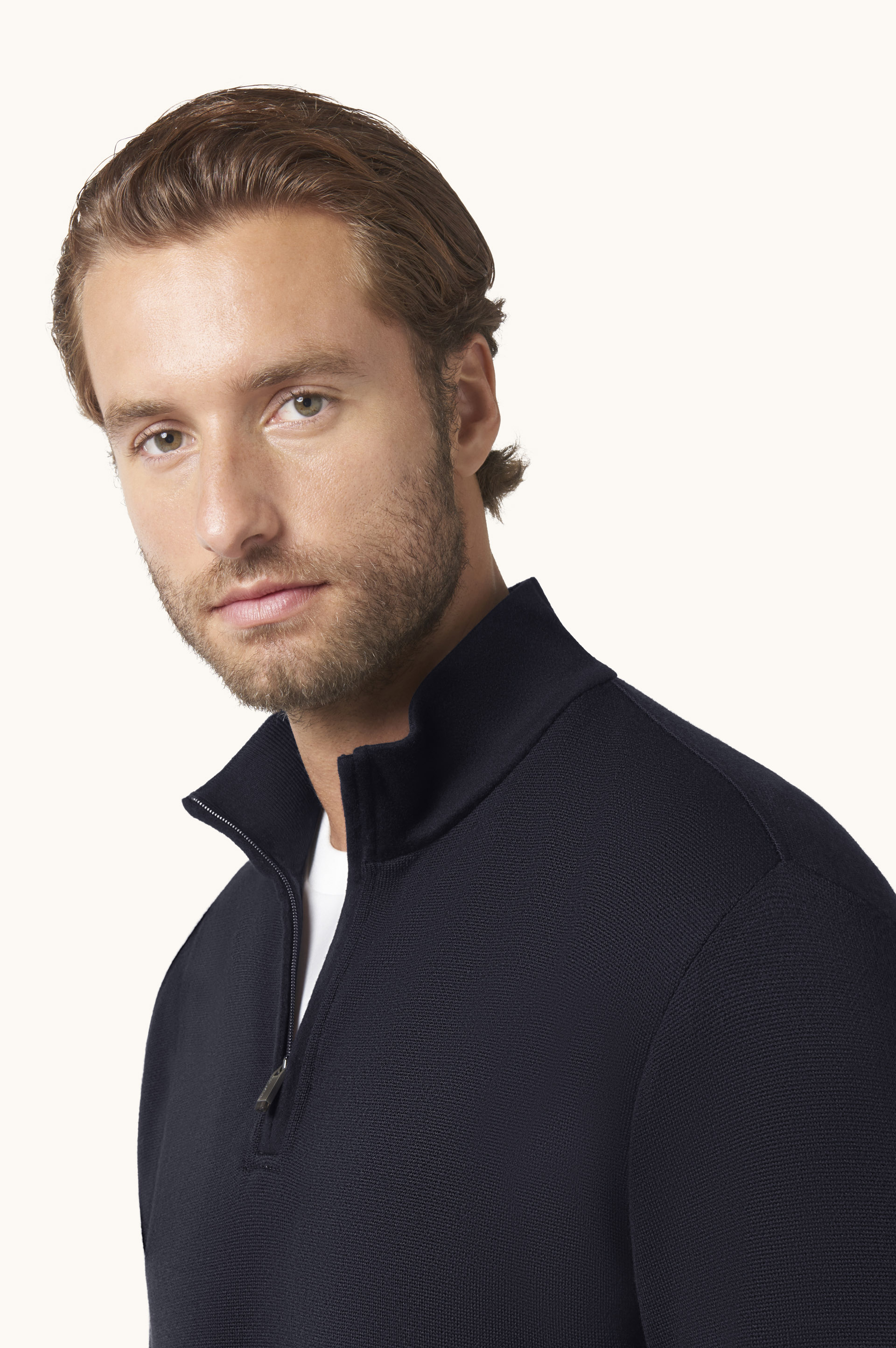 Half-zip sweater in wool and cashmere image number 4