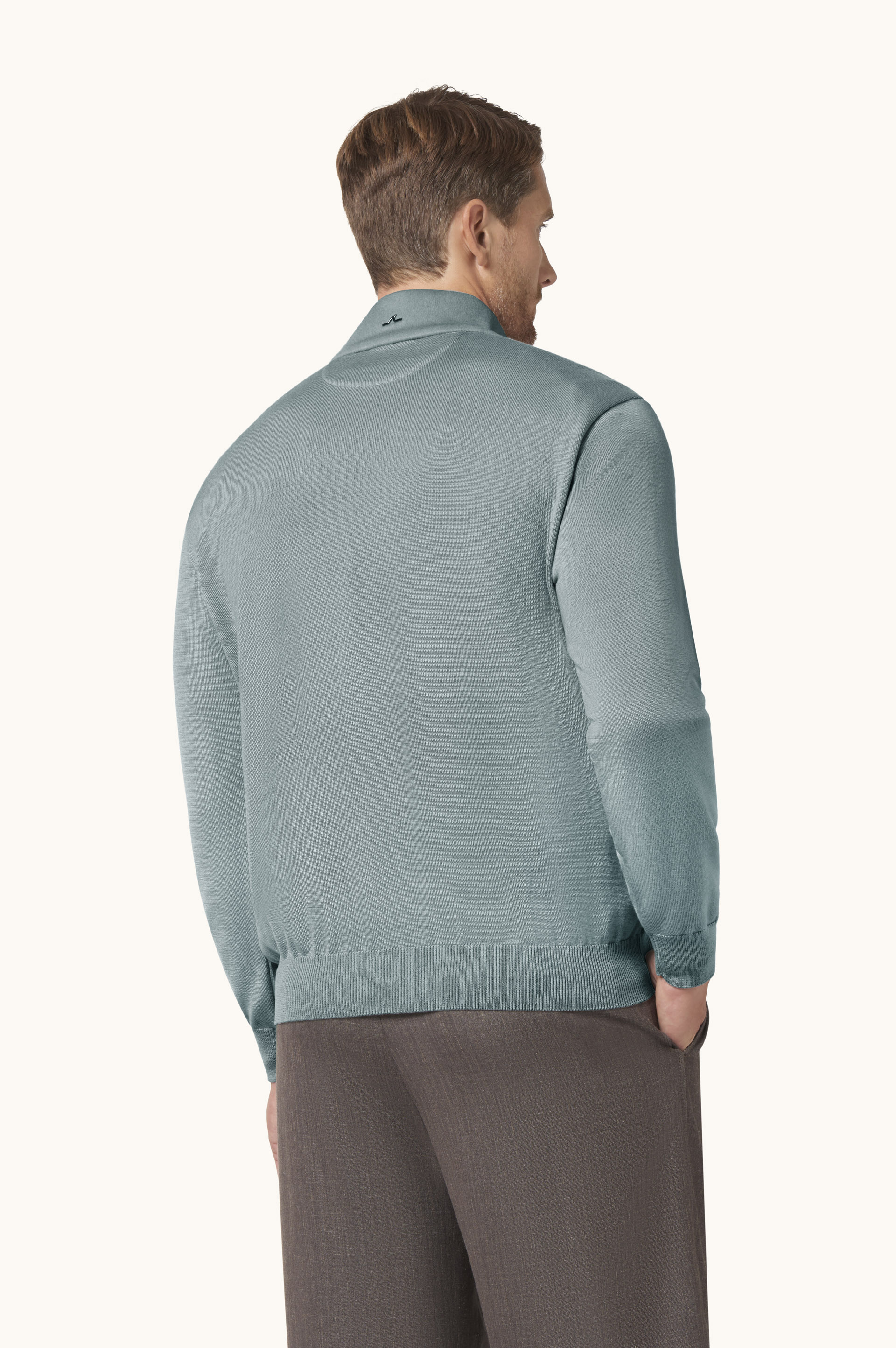 Half-zip sweater in wool and cashmere image number 2