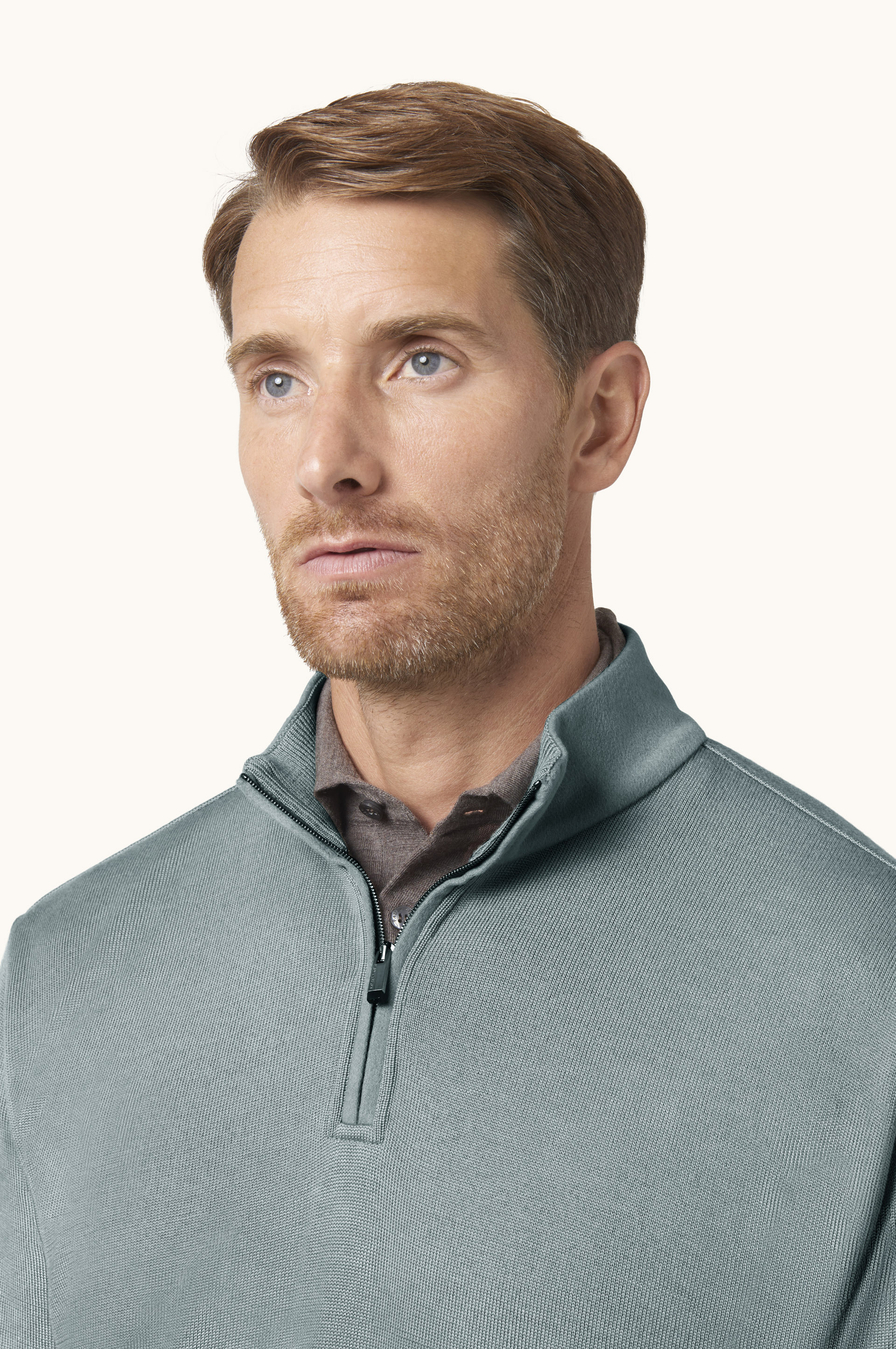 Half-zip sweater in wool and cashmere image number 3