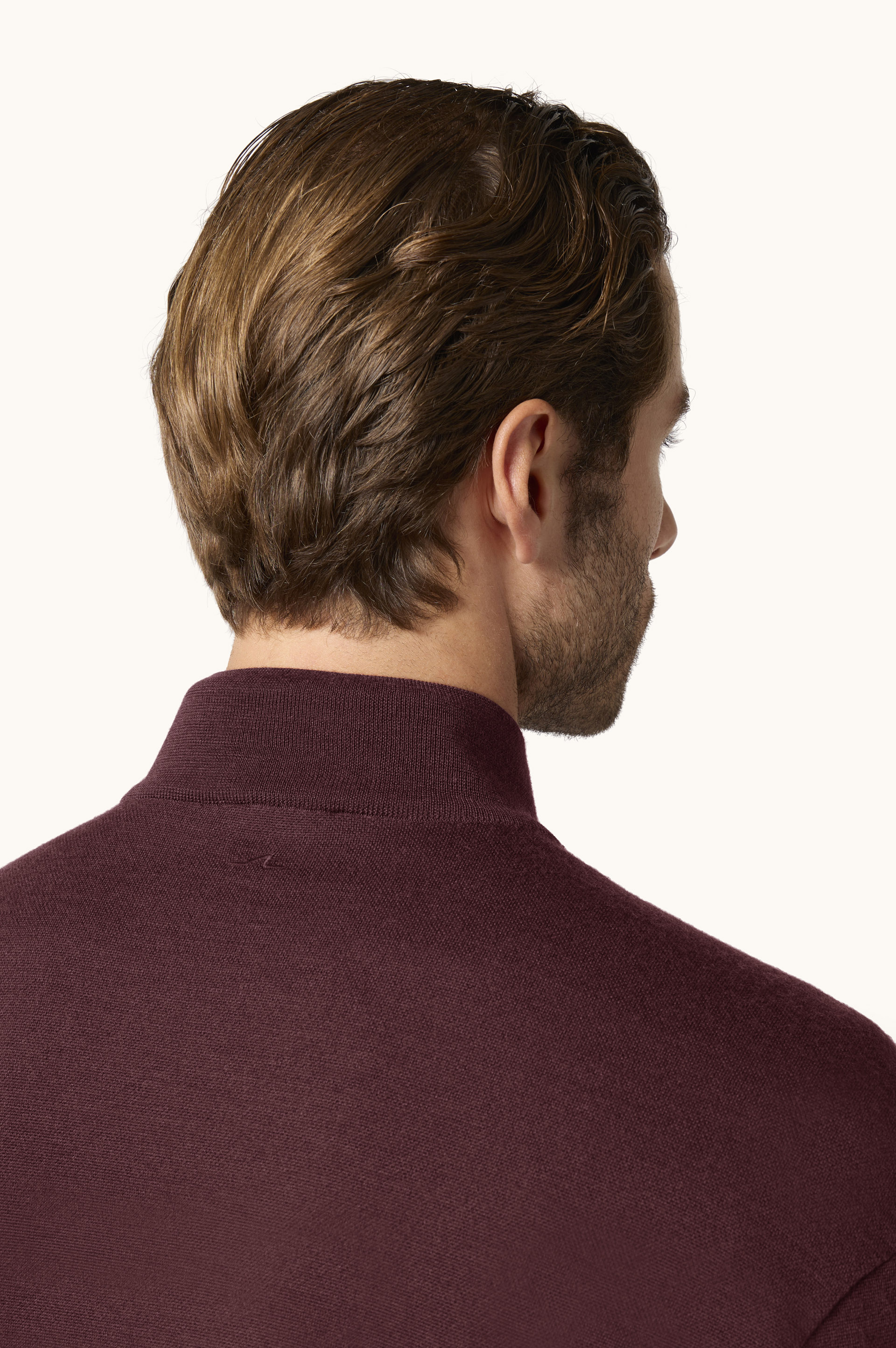 Merinowollpullover mit Halbrei&szlig;verschluss und Alcantara&reg;-Details image number 5