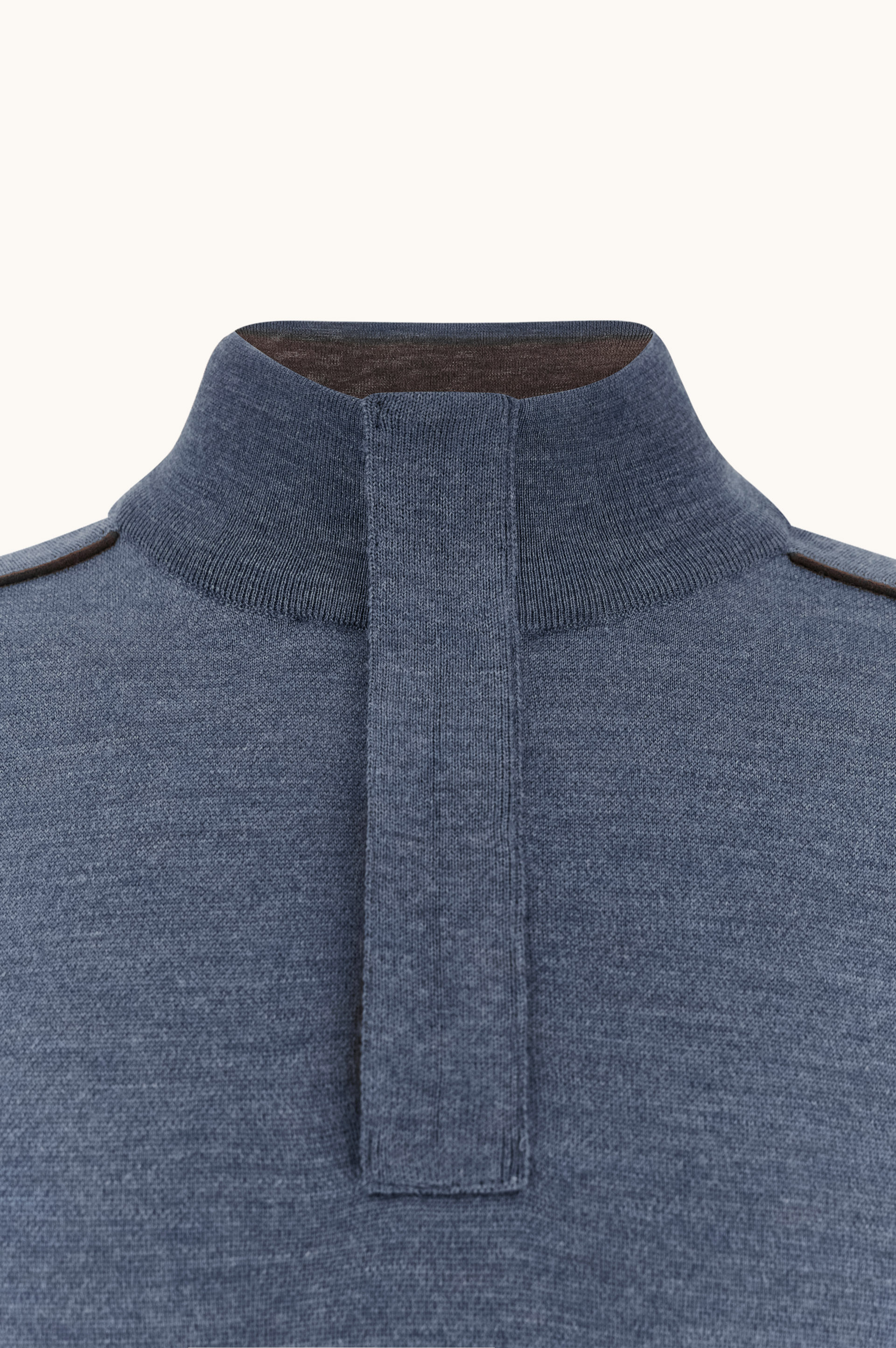 Merino Wool Half-Zip Sweater with Alcantara&reg; Details image number 4