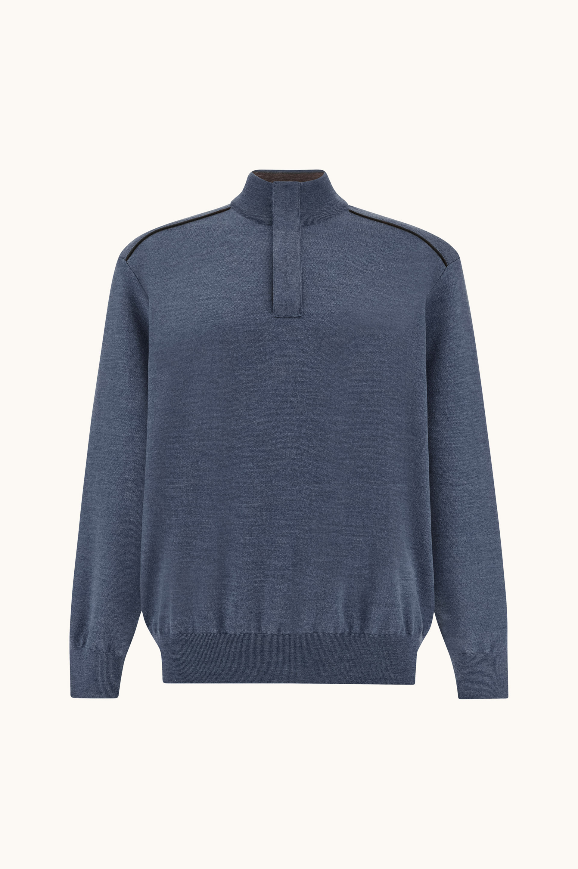 Merino Wool Half-Zip Sweater with Alcantara&reg; Details image number 0