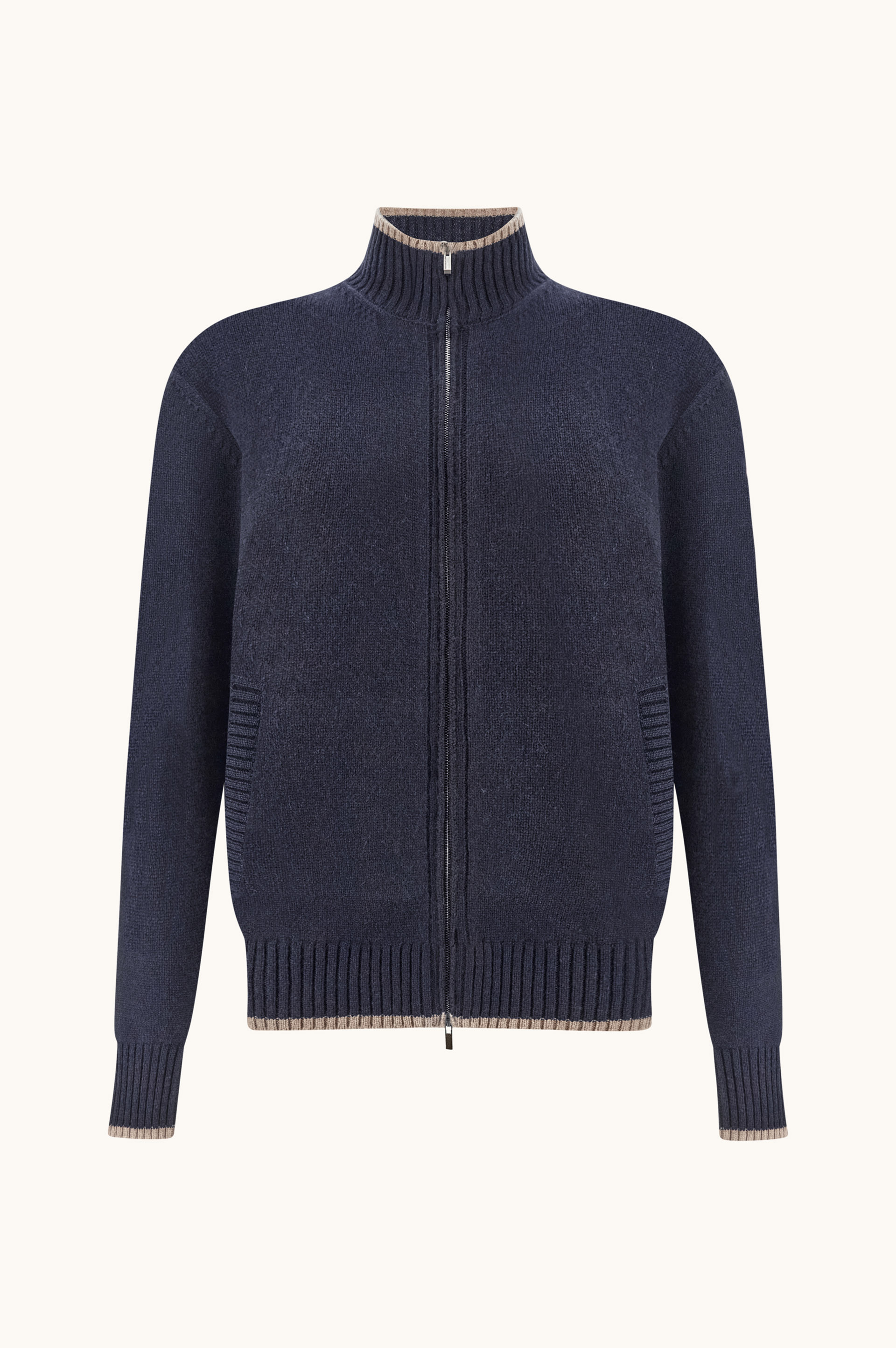 Zip-up cashmere cardigan image number 0