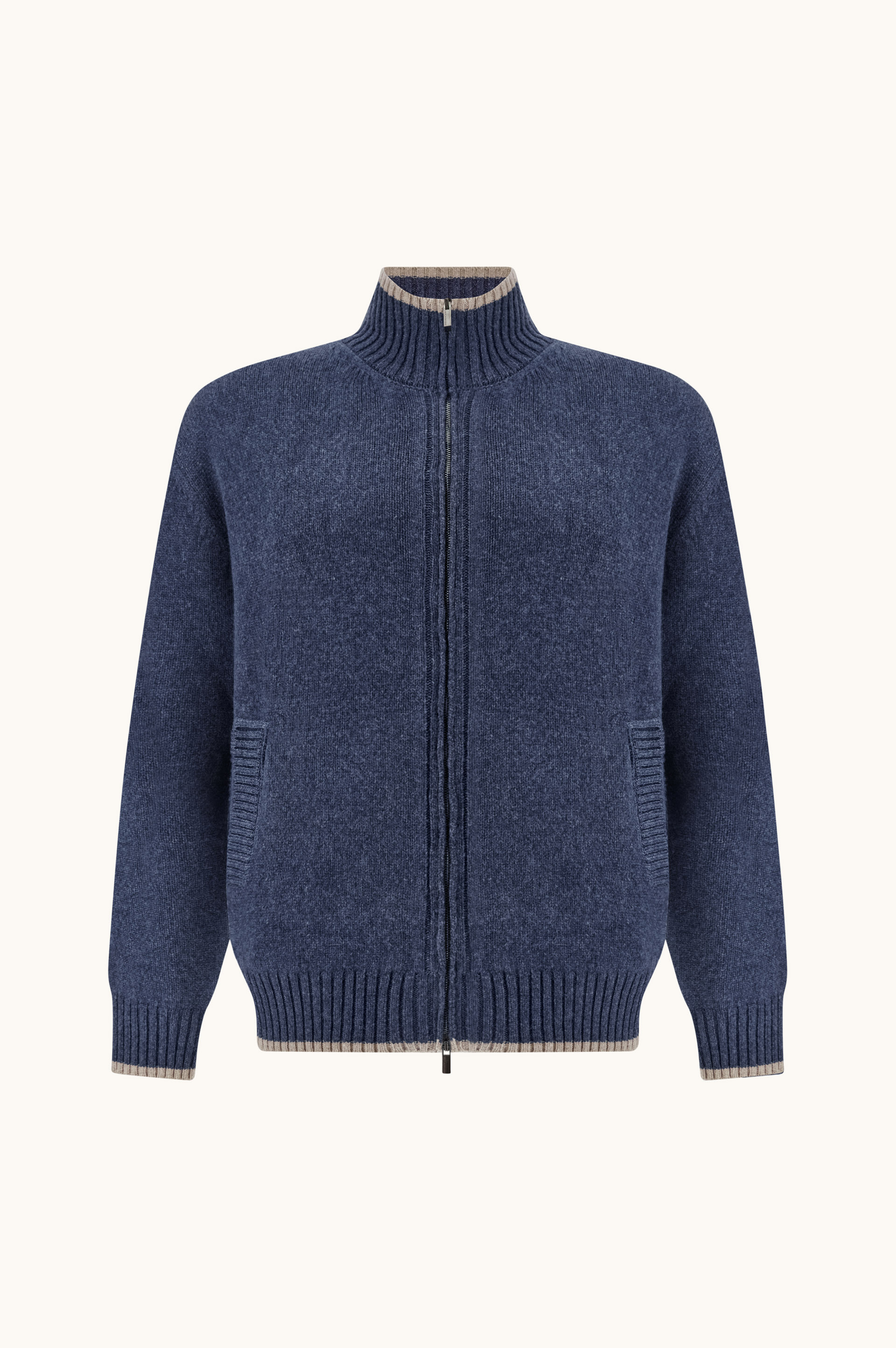 Zip-up cashmere cardigan image number 1