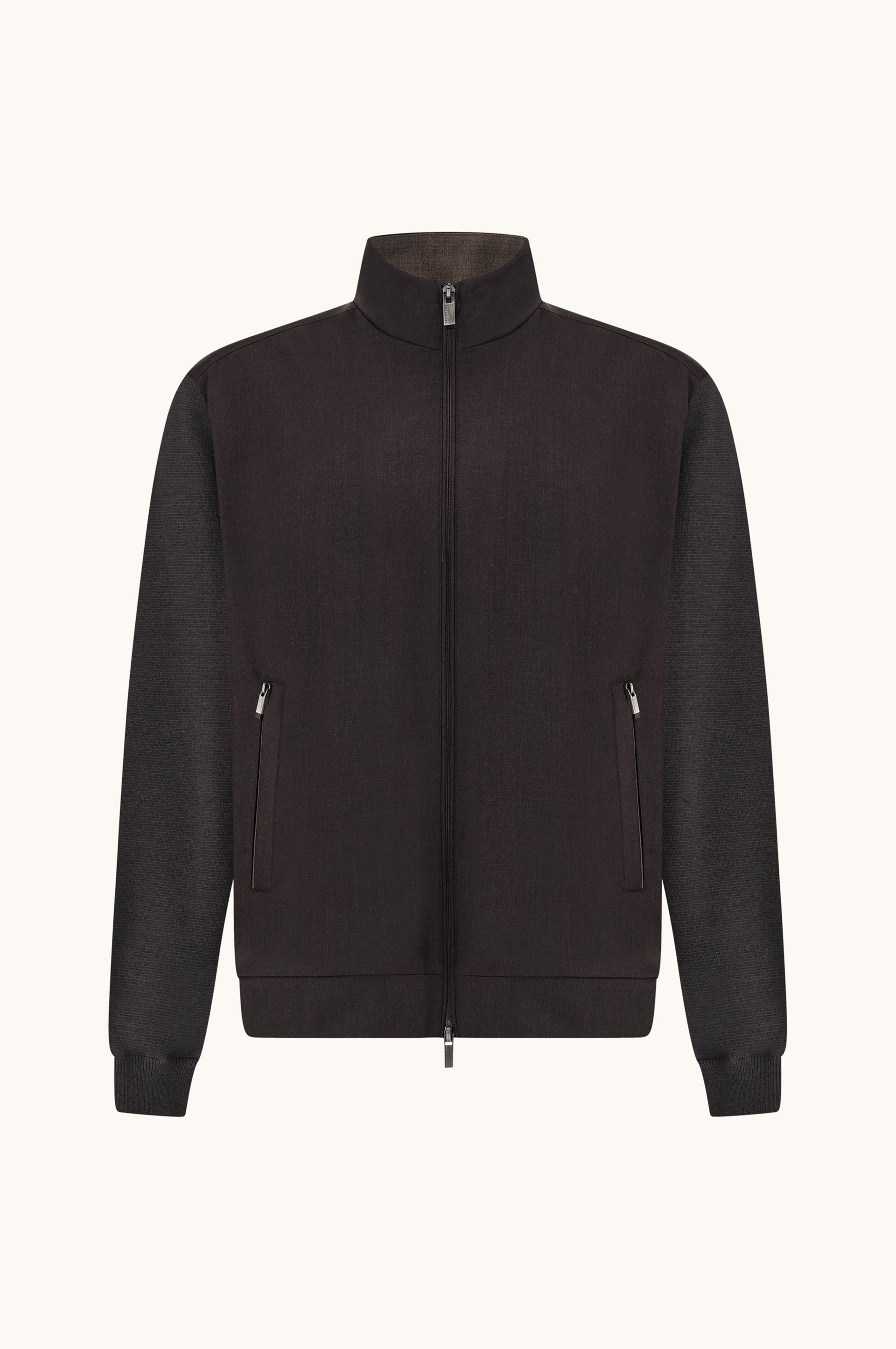 Wool and Merino Wool Zip-Up Cardigan image number 1