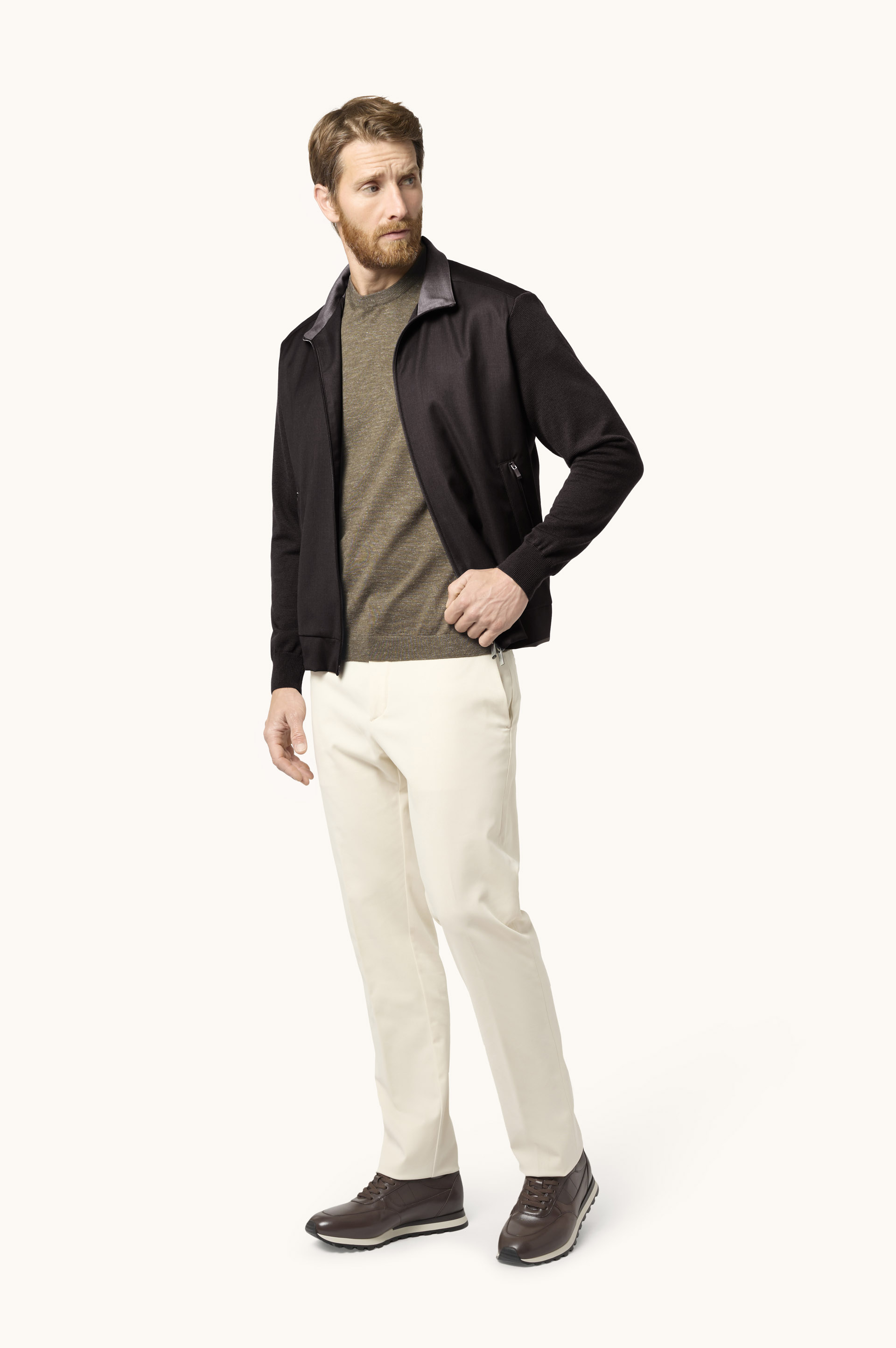 Wool and Merino Wool Zip-Up Cardigan image number 2