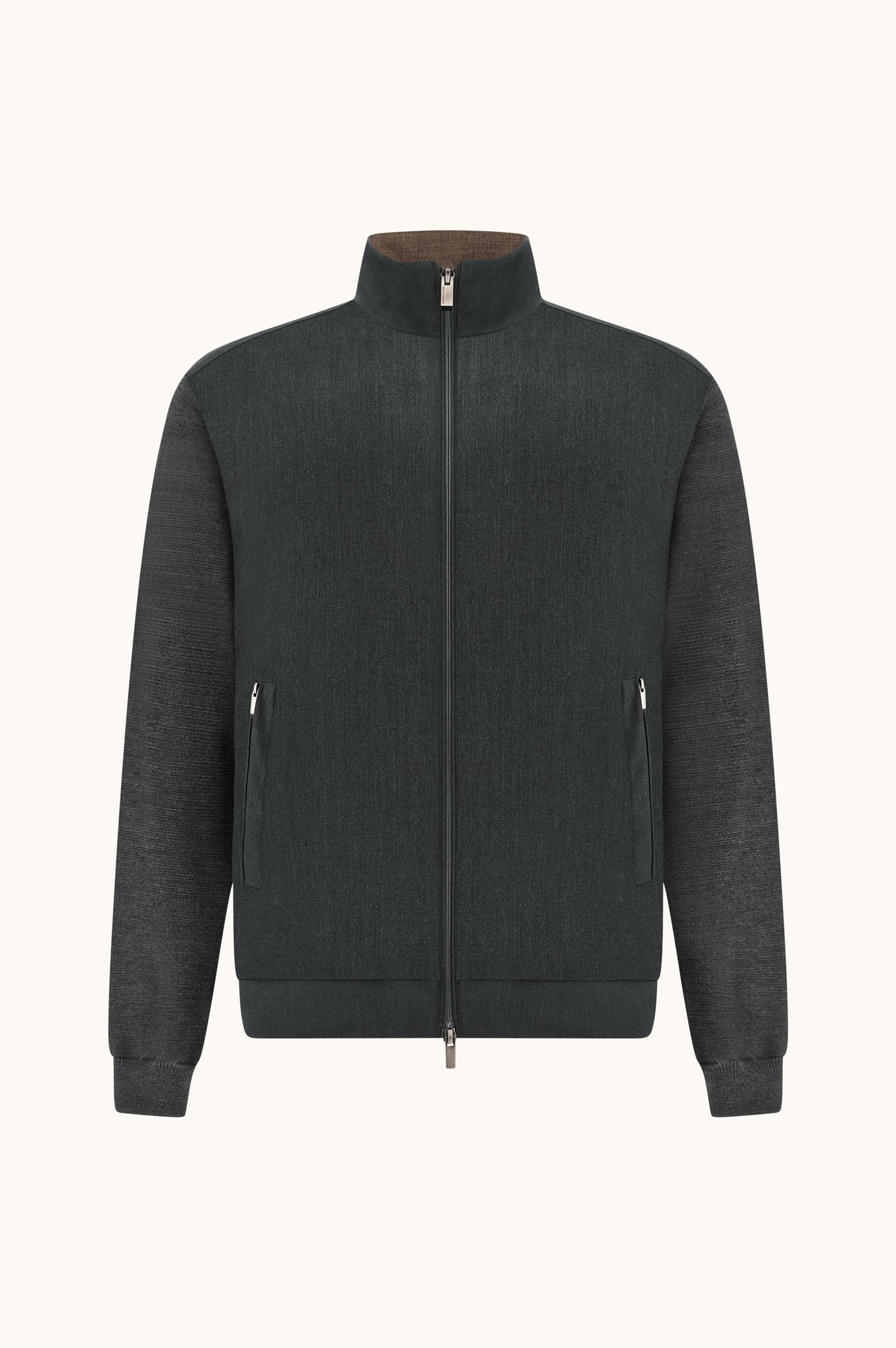 Wool and Merino Wool Zip-Up Cardigan image number 0