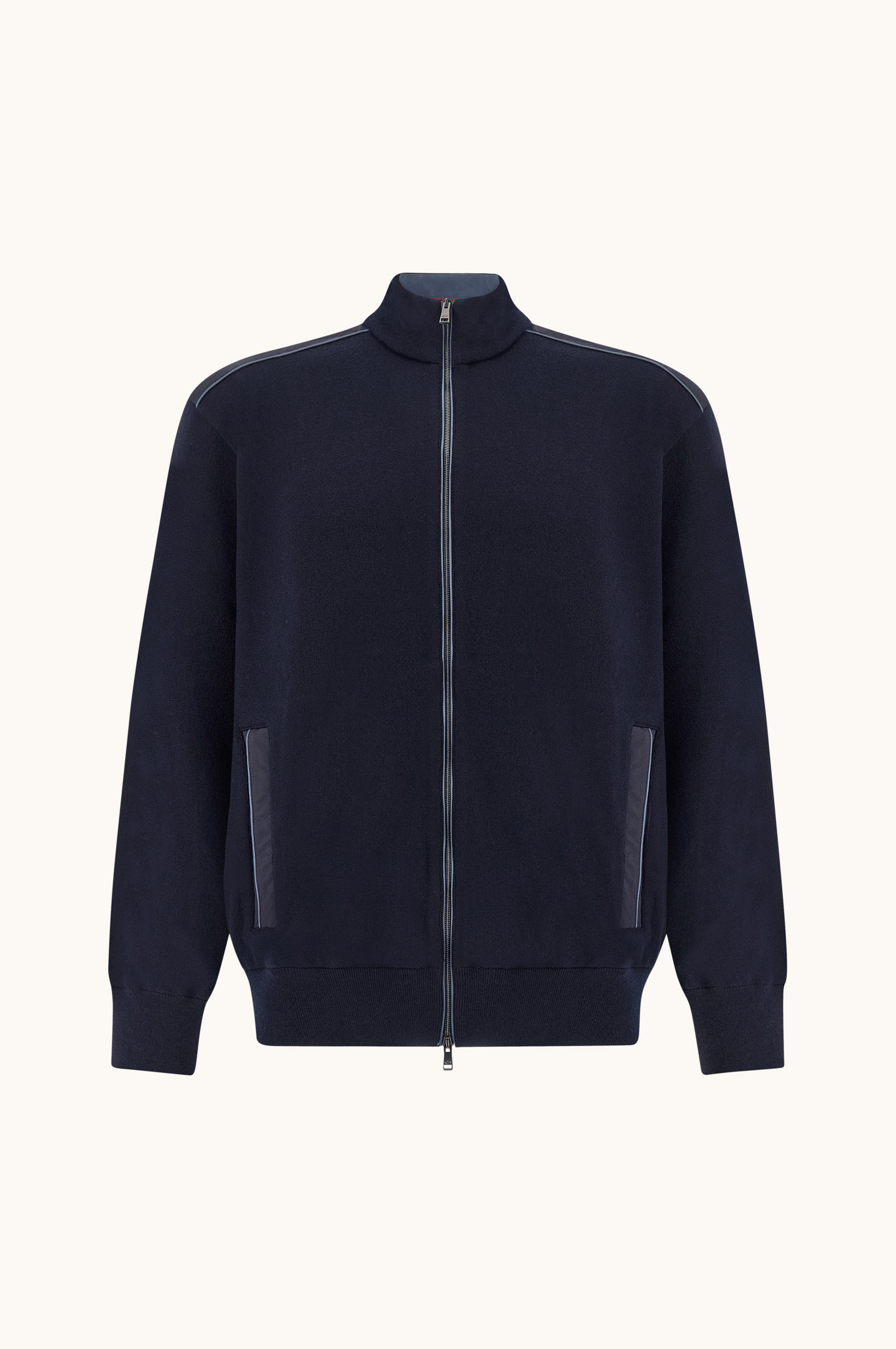 Pull zipp&eacute; en laine avec d&eacute;tails en Typhoon&reg; Platinum image number 0