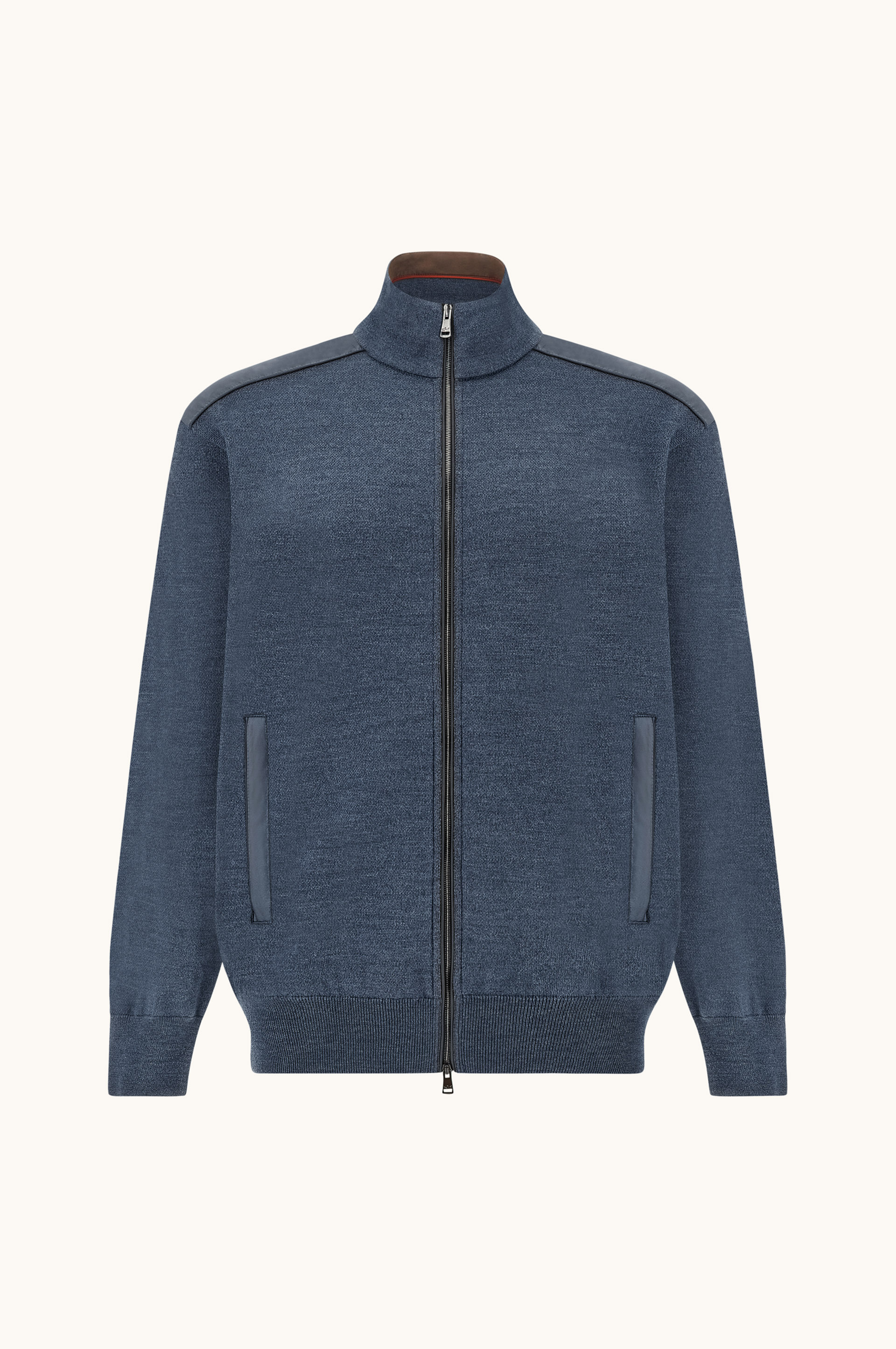 Pull zipp&eacute; en laine avec d&eacute;tails en Typhoon&reg; Platinum image number 0