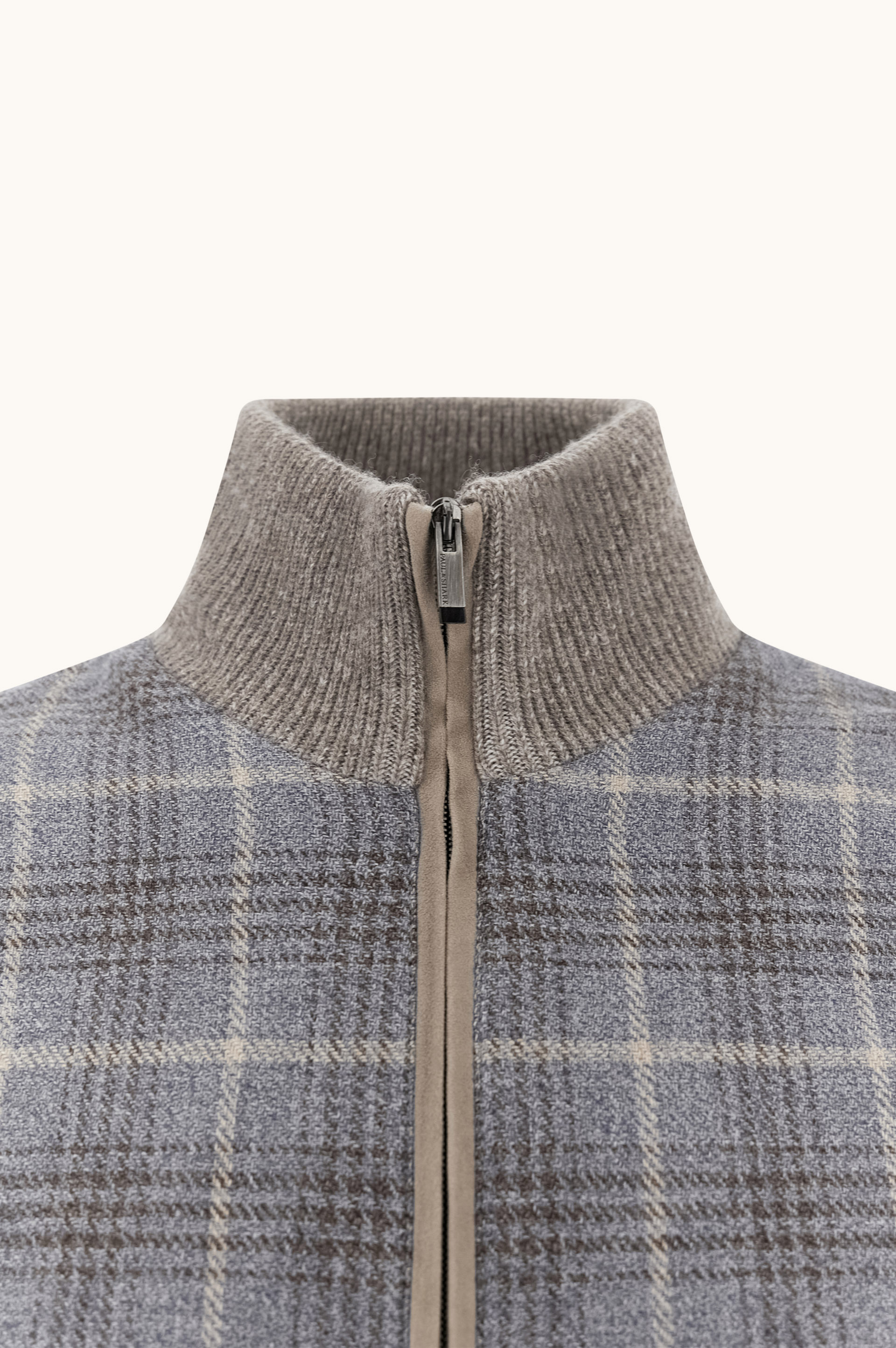 Blouson en laine et soie &agrave; motif tartan image number 1