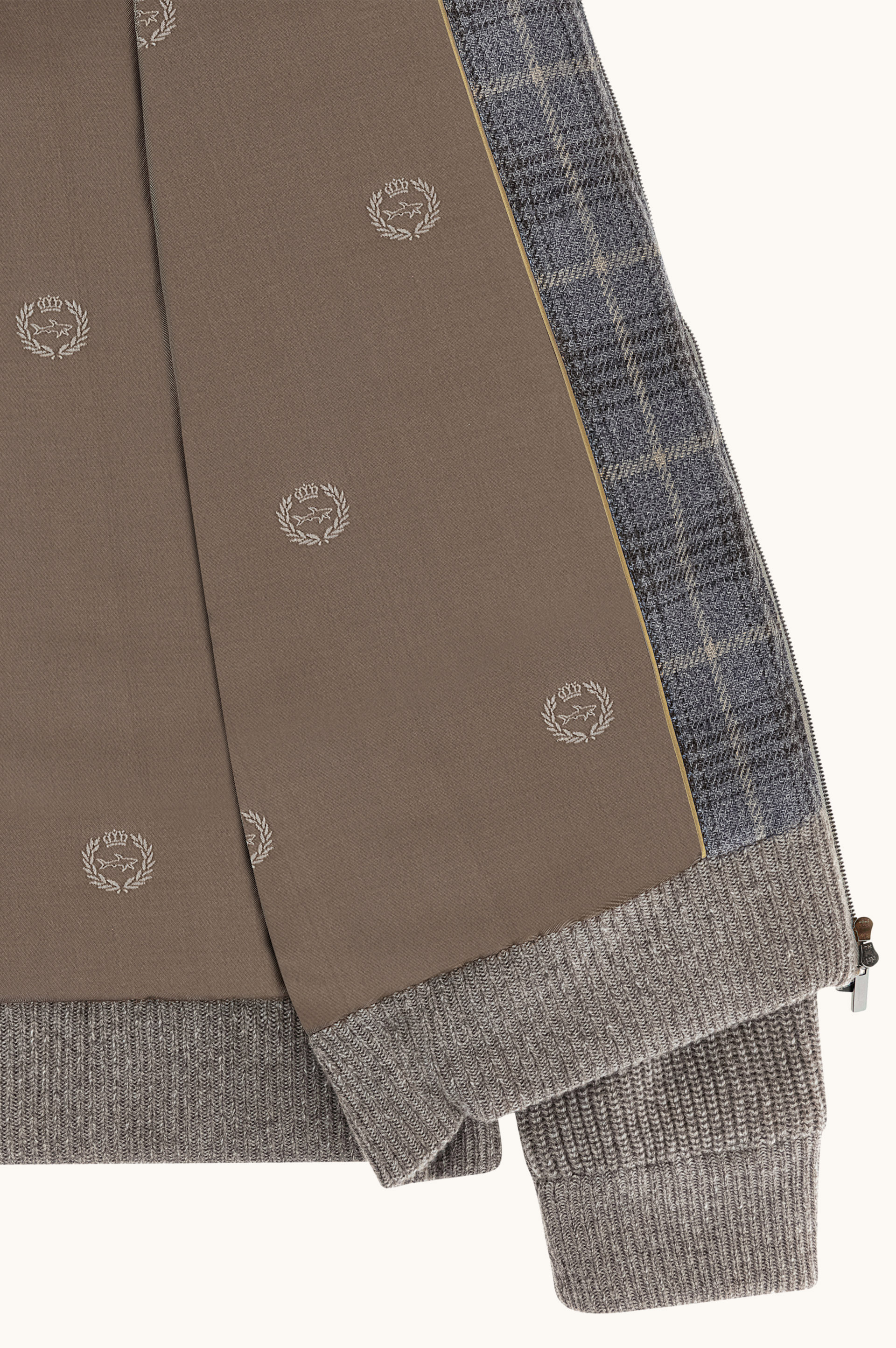 Blouson in lana e seta con motivo tartan image number 7