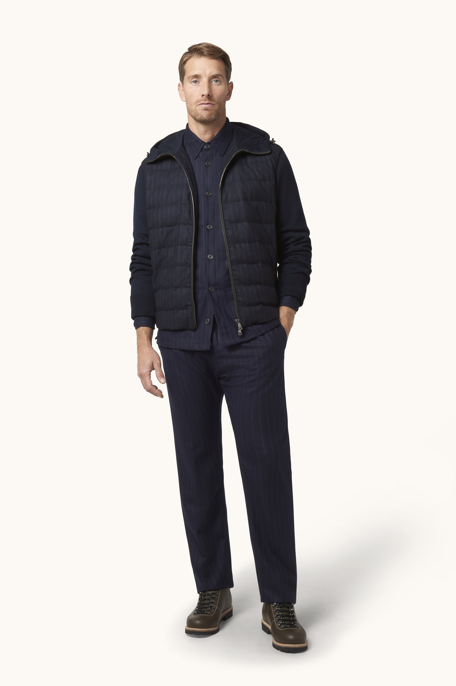 Pinstripe Wool Down Jacket image number 2