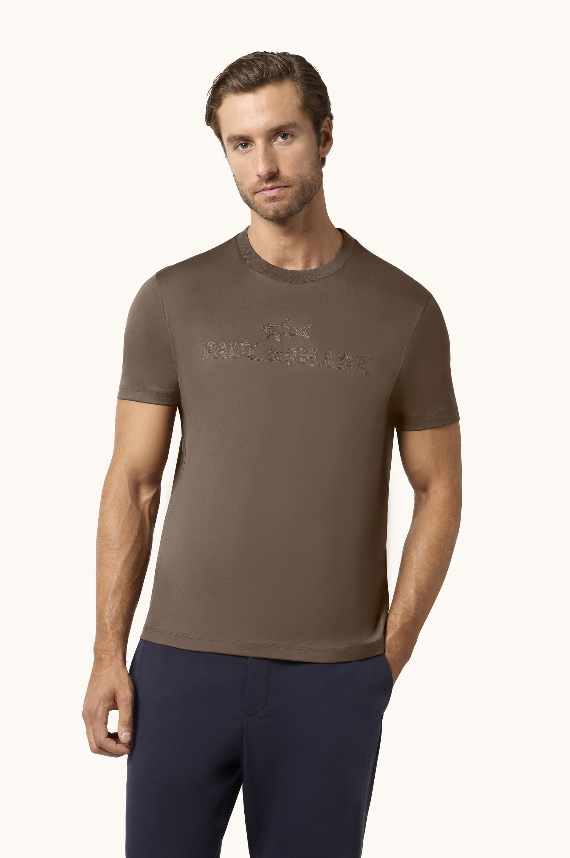 Camiseta de algod&oacute;n Aqua Touch con bordado del logo image number 0