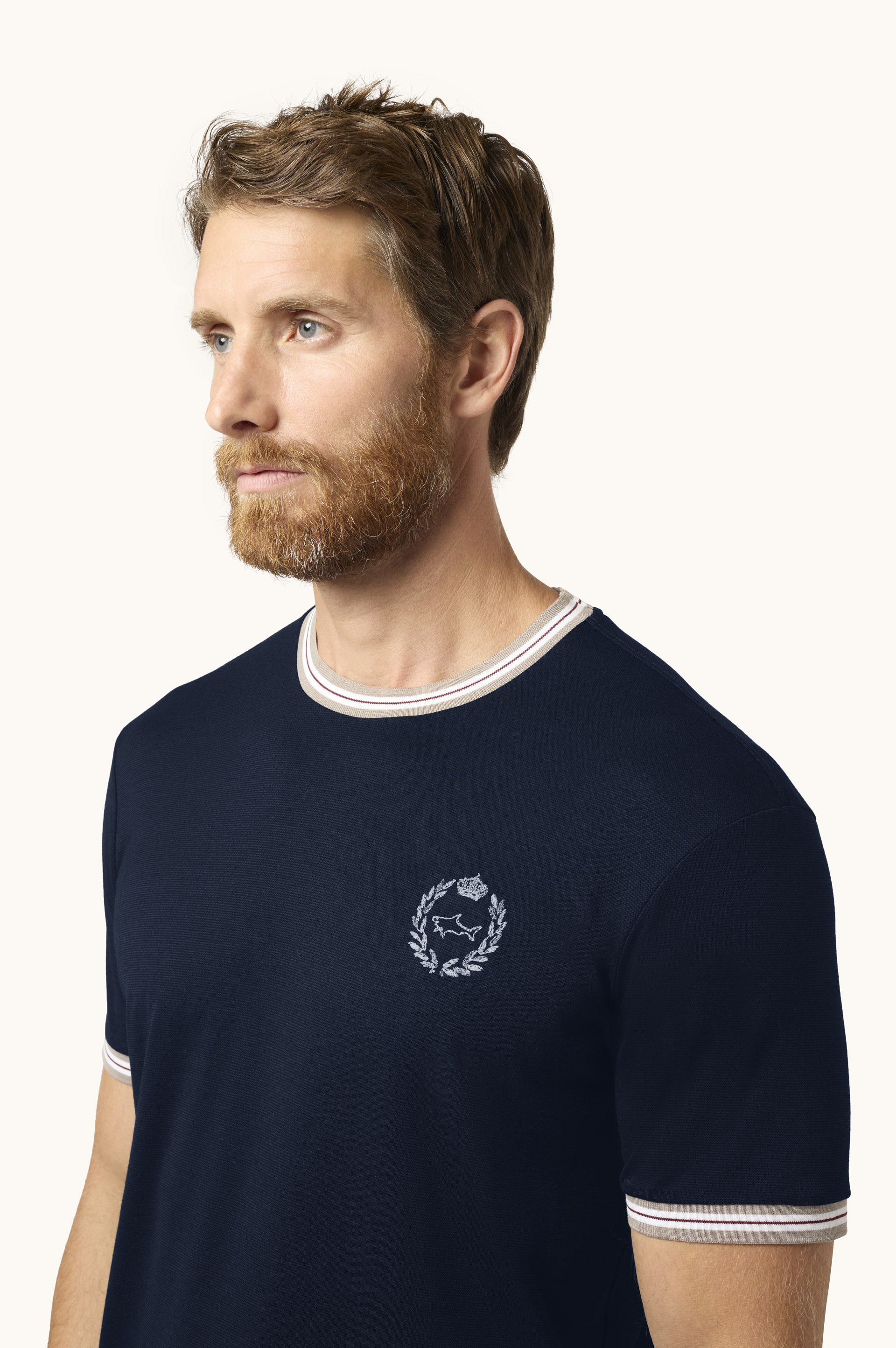 X-Soft Cotton Jersey T-Shirt with Heraldic Embroidery image number 4