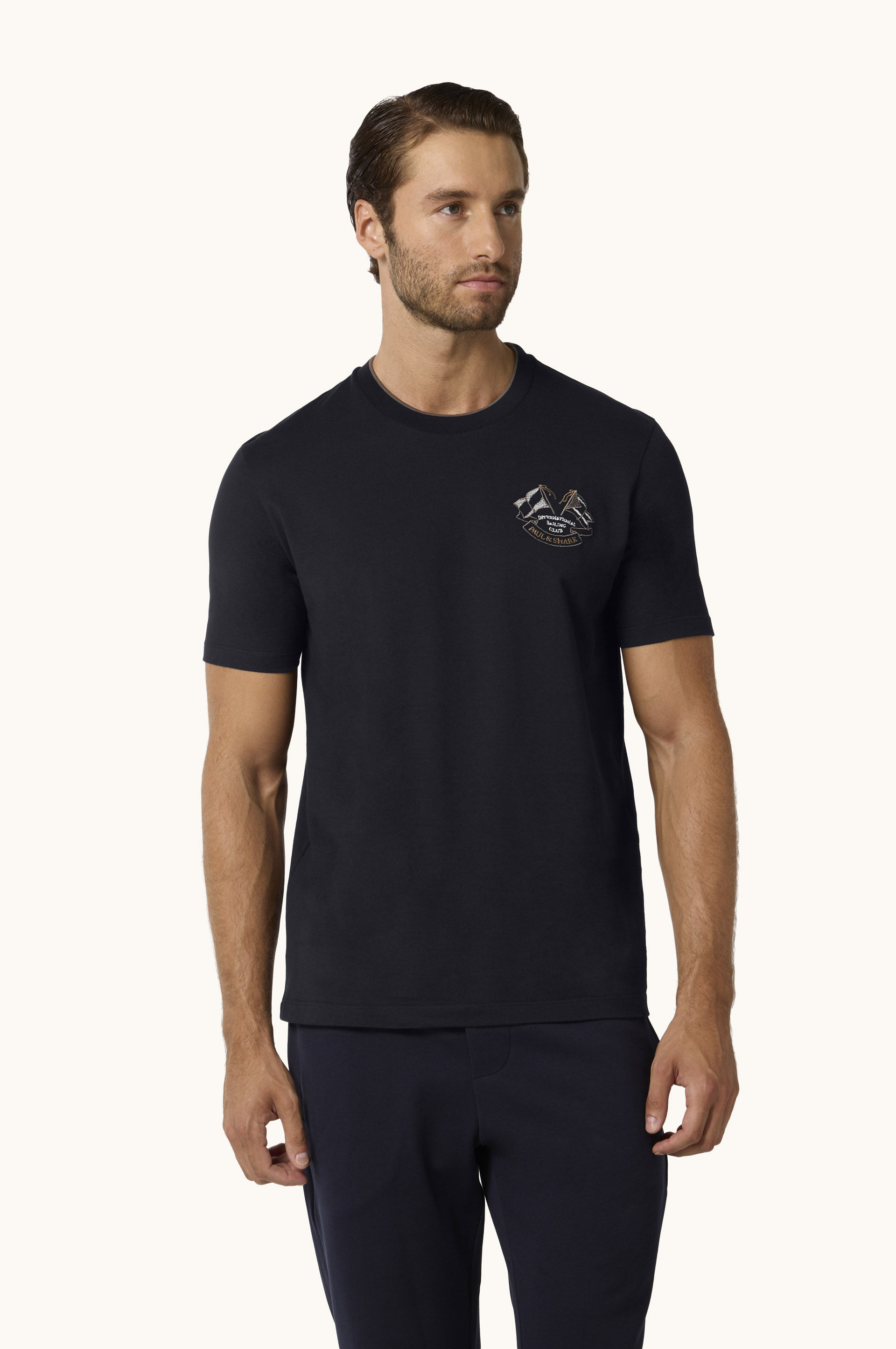 Cotton jersey T-shirt with International Sailing Club embroidery image number 0