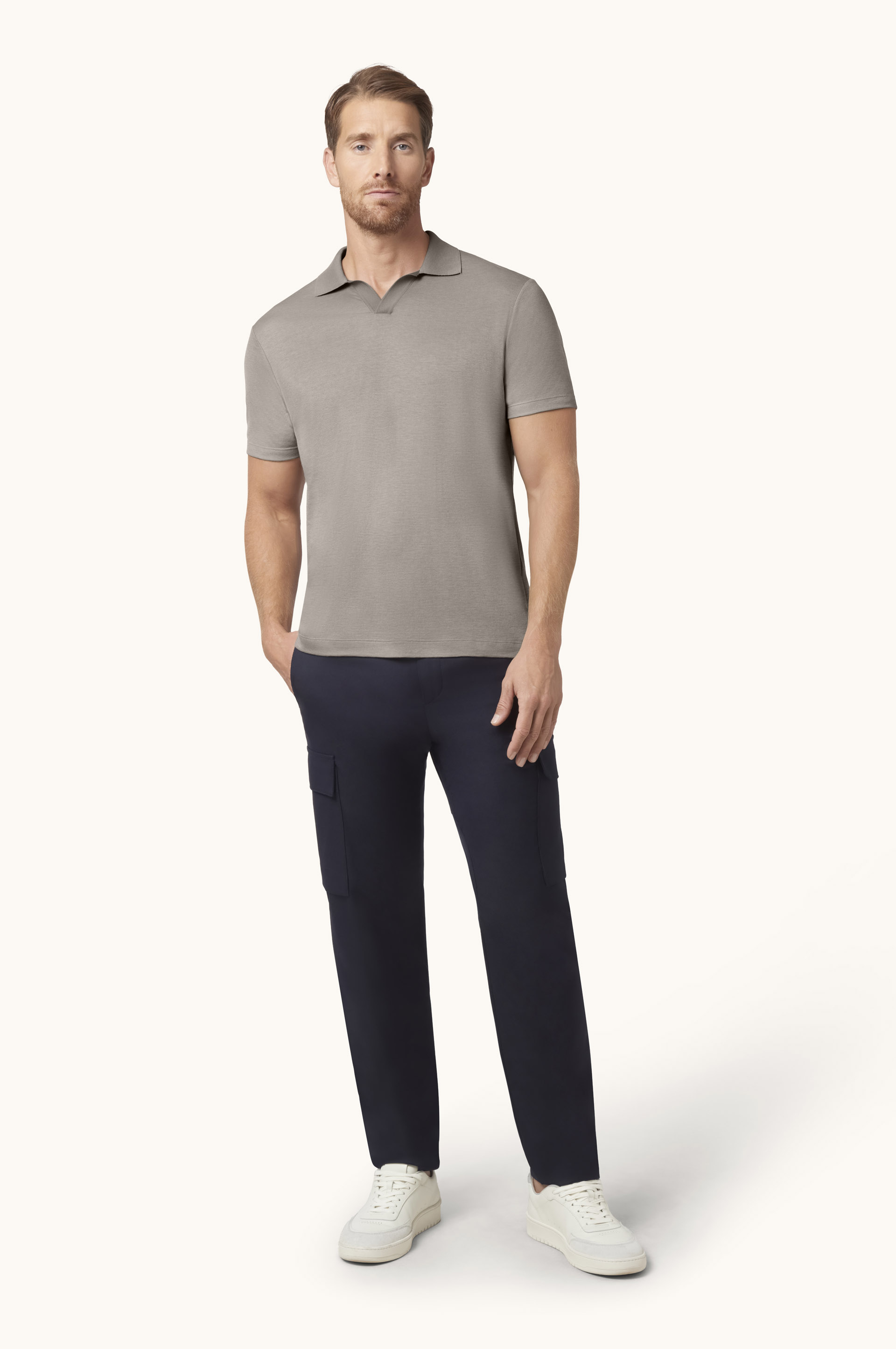 X-Soft Interlock Cotton V-Neck Polo image number 2