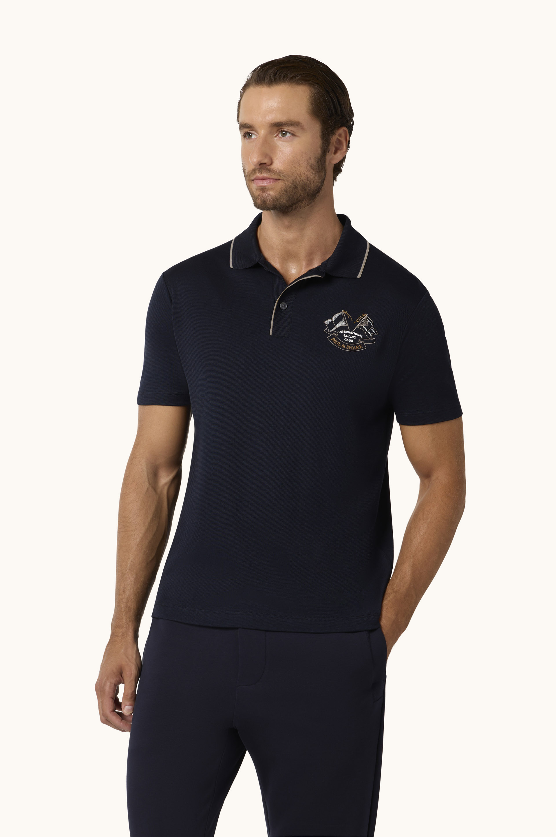 Polo X-Soft de algod&oacute;n interlock con bordado International Sailing Club image number 0