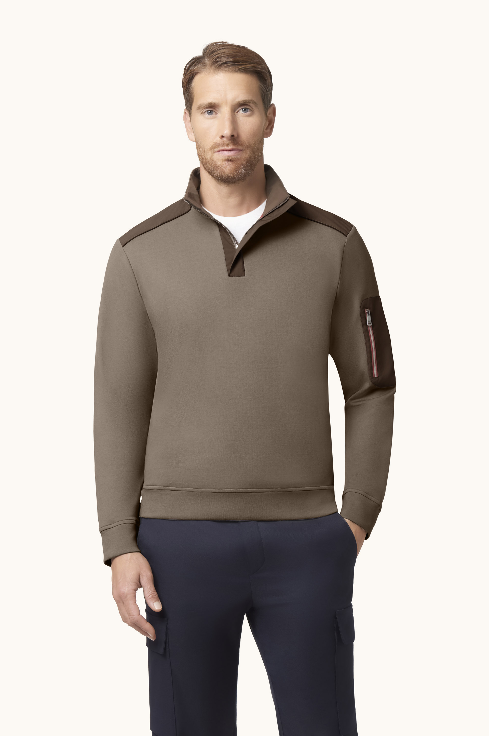 X-Soft Half-Zip Cotton Sweatshirt with Typhoon&reg; Platinum Details image number 0