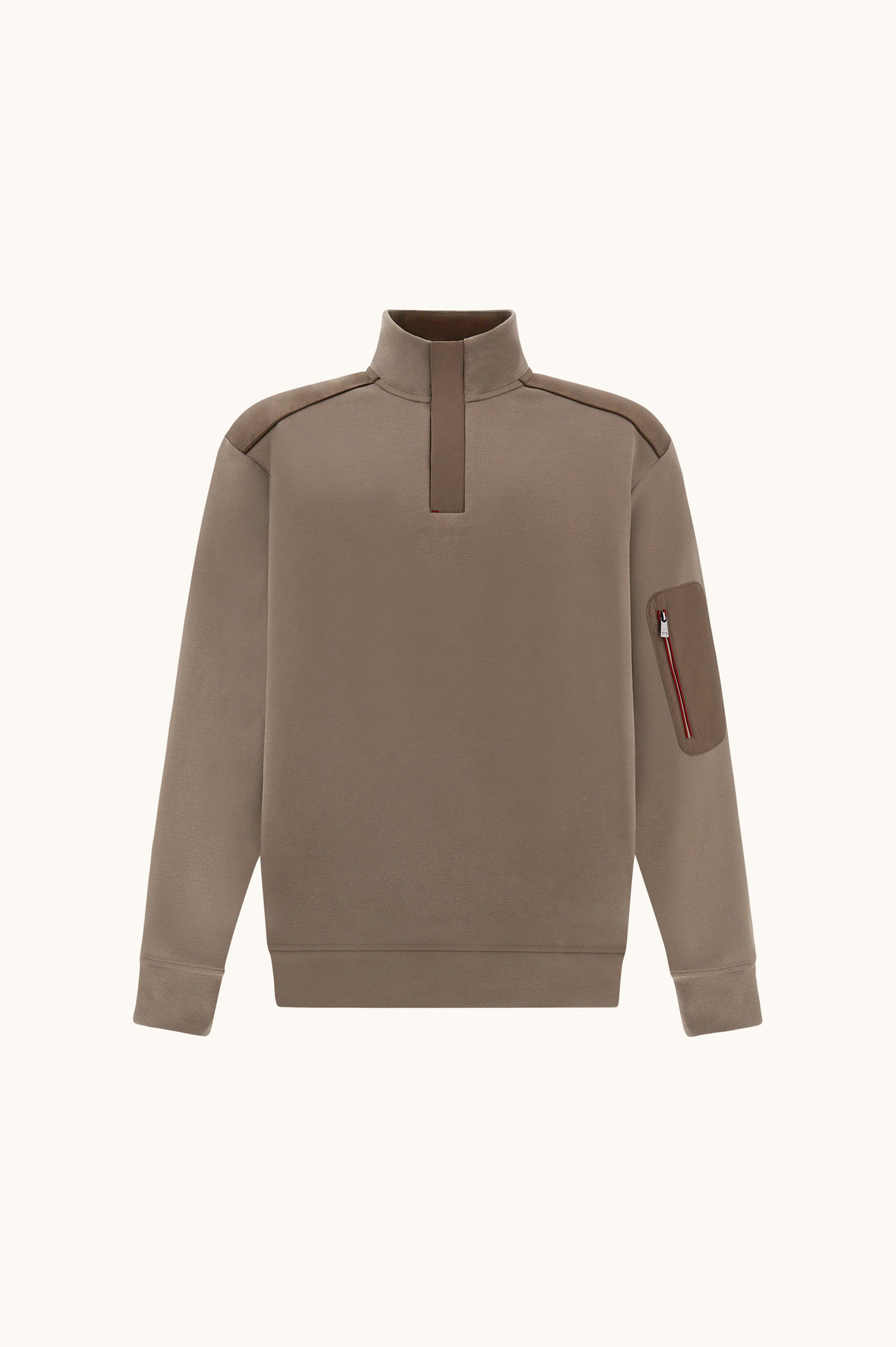 Felpa X-soft mezza zip in cotone con dettagli Typhoon&reg; Platinum image number 0