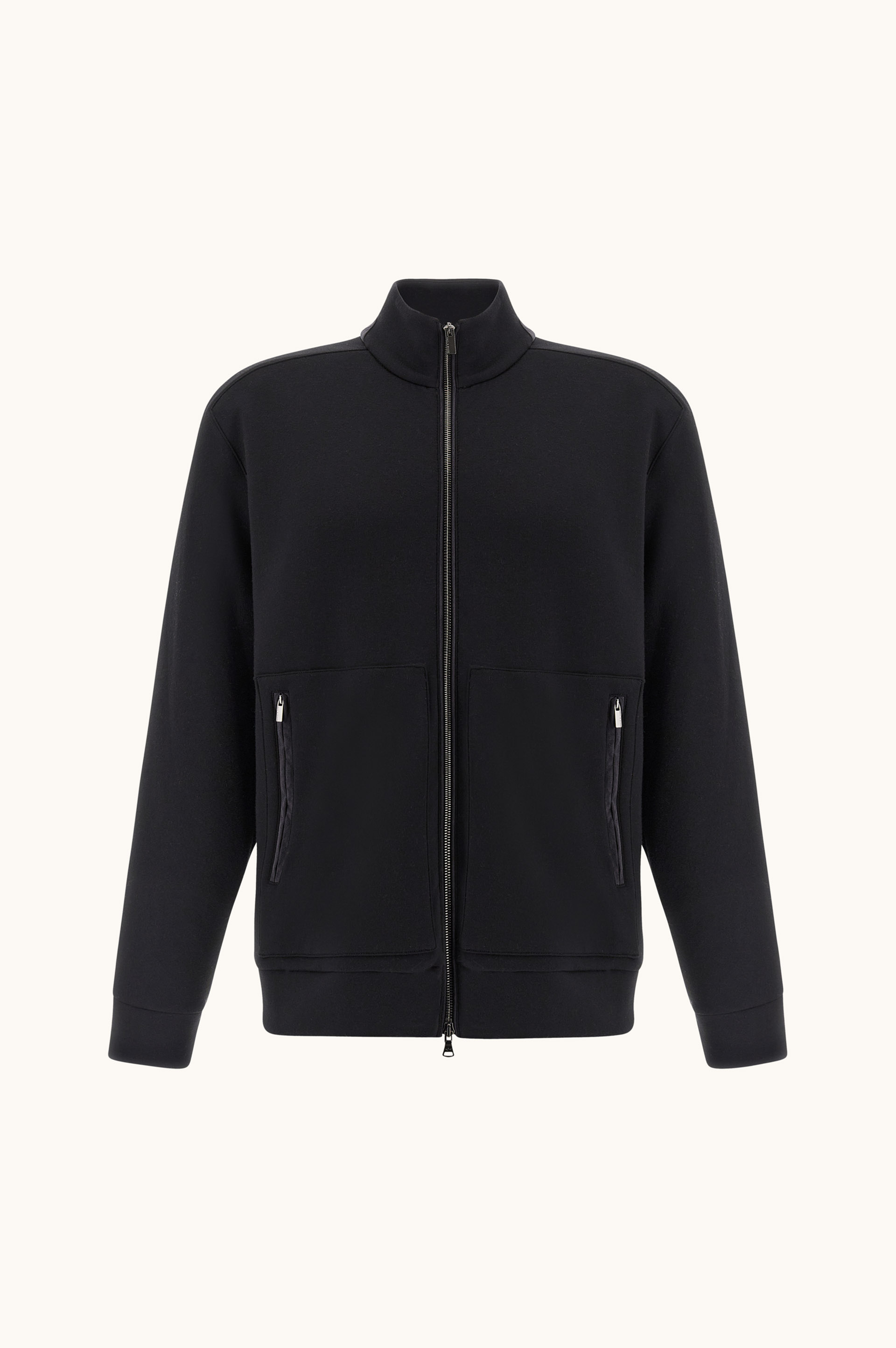 Felpa zip-up in cotone Supima&reg; con dettagli in Alcantara&reg; image number 0