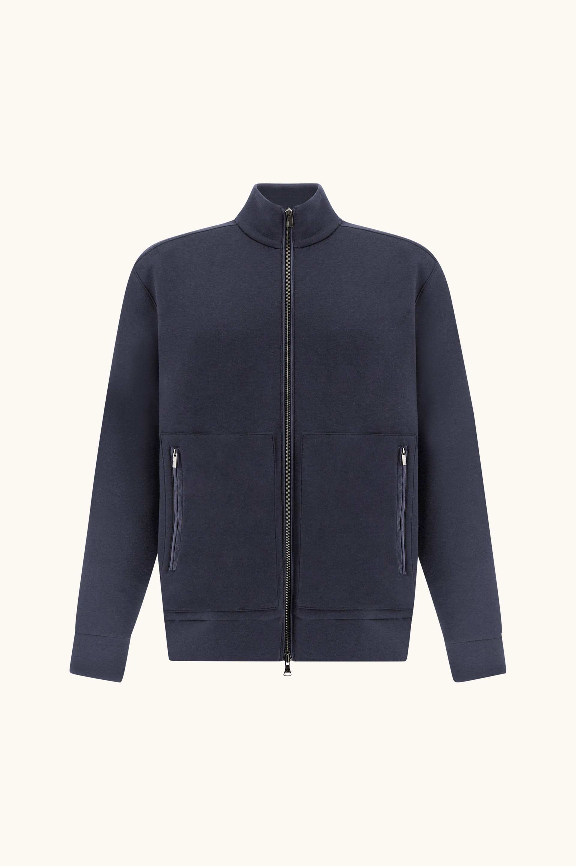Felpa zip-up in cotone Supima&reg; con dettagli in Alcantara&reg; image number 0