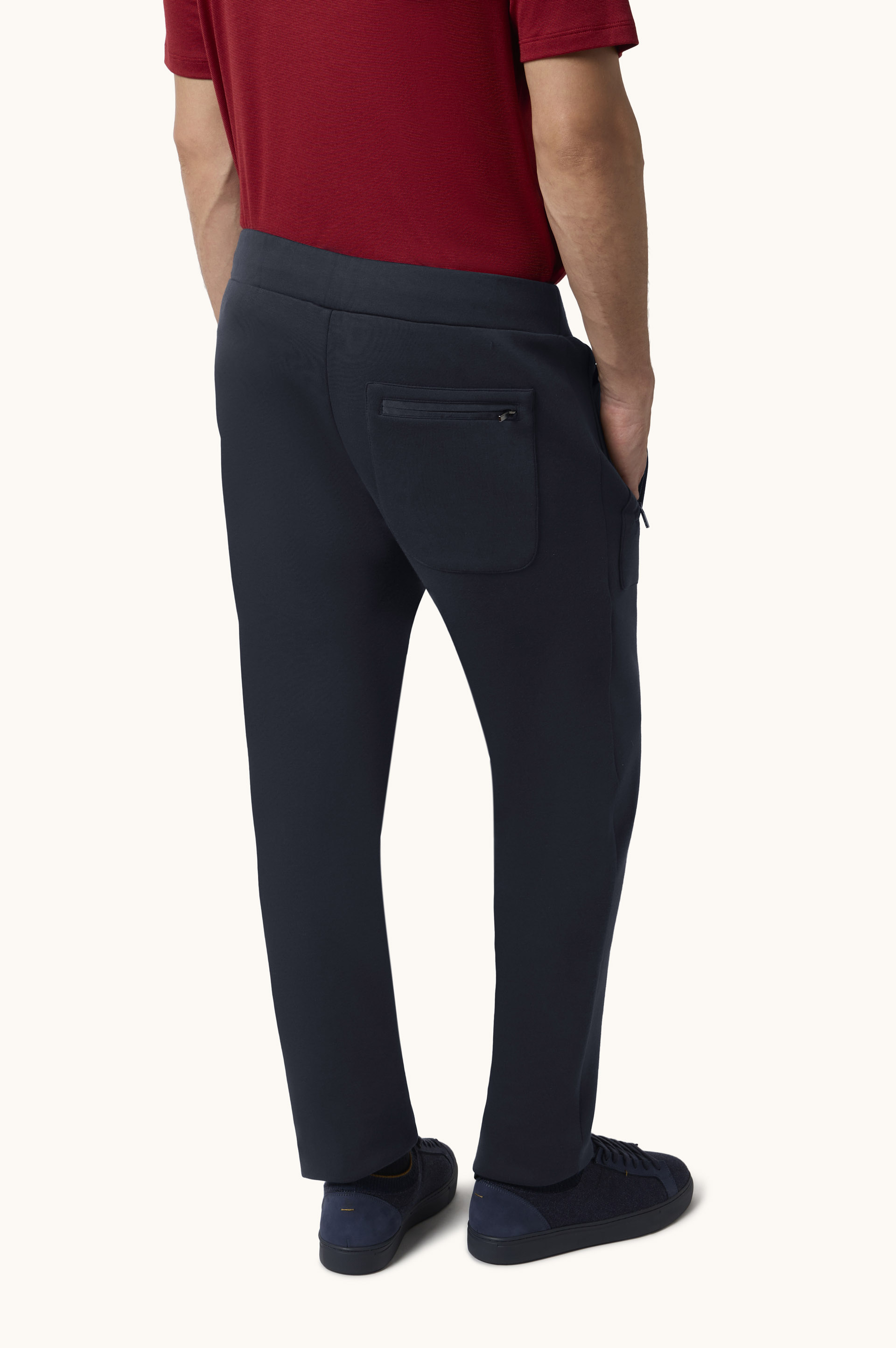 Supima&reg; cotton trousers with Alcantara&reg; details image number 3