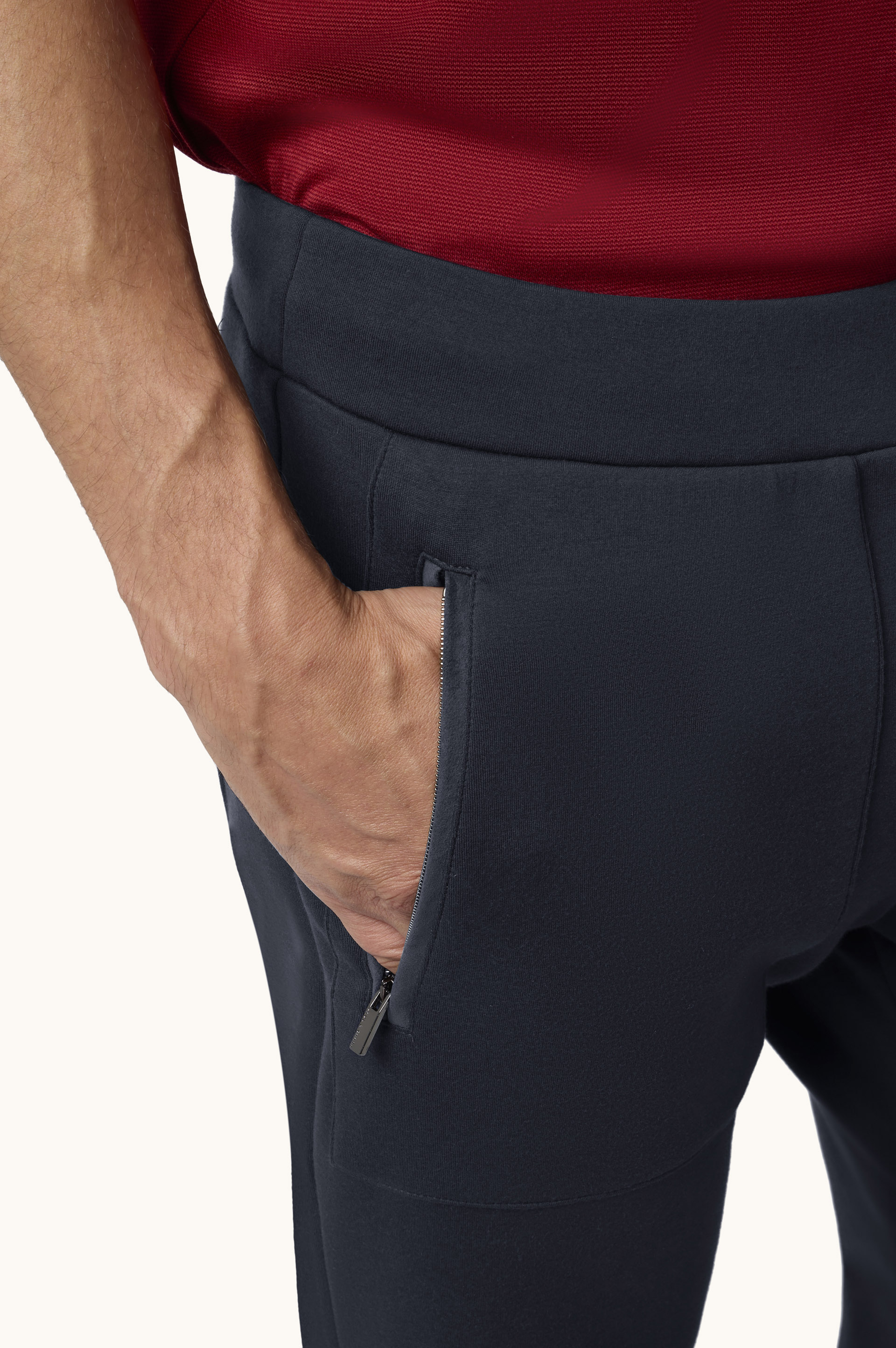 Supima&reg; cotton trousers with Alcantara&reg; details image number 5