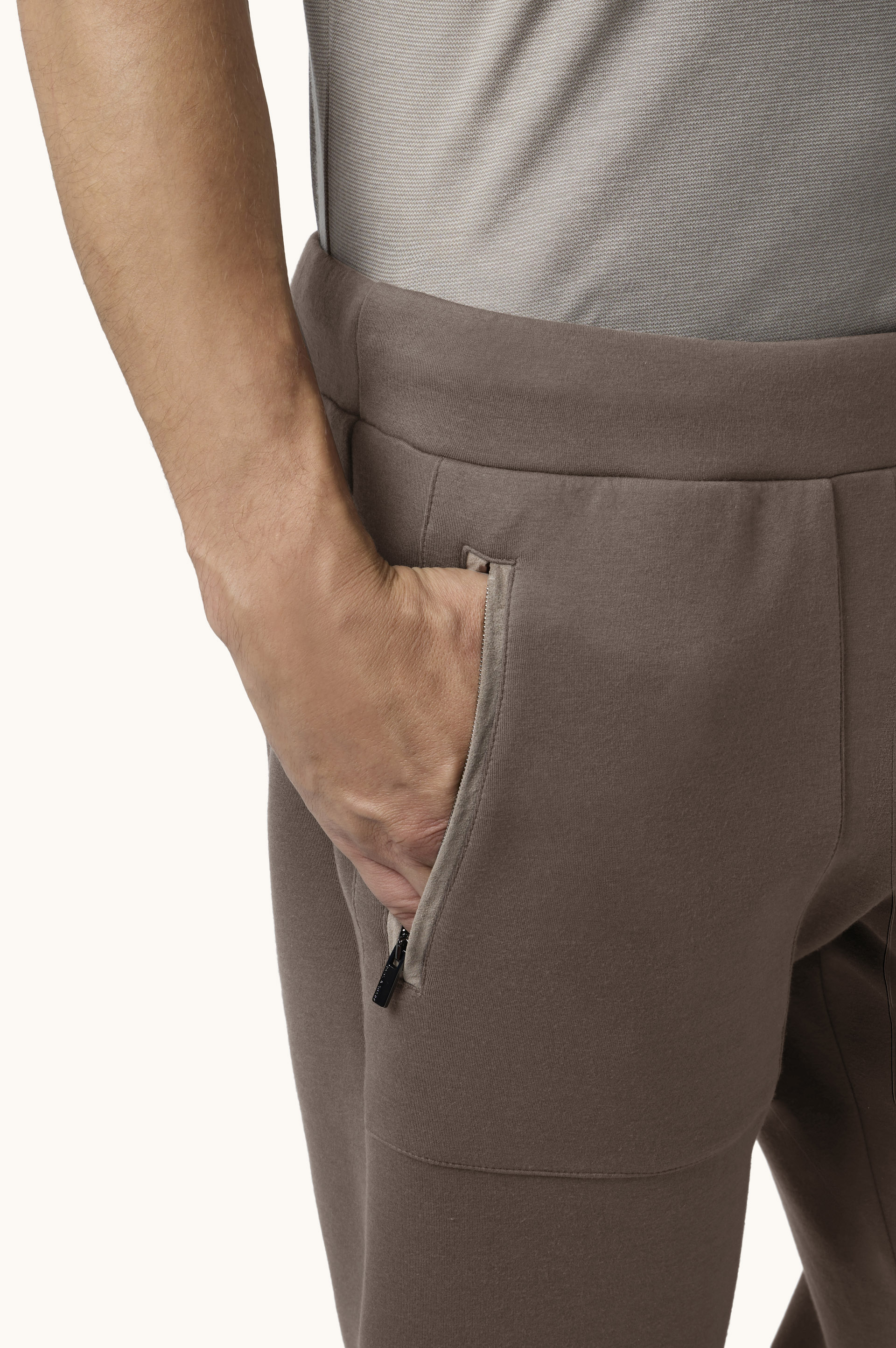 Supima&reg; cotton trousers with Alcantara&reg; details image number 5