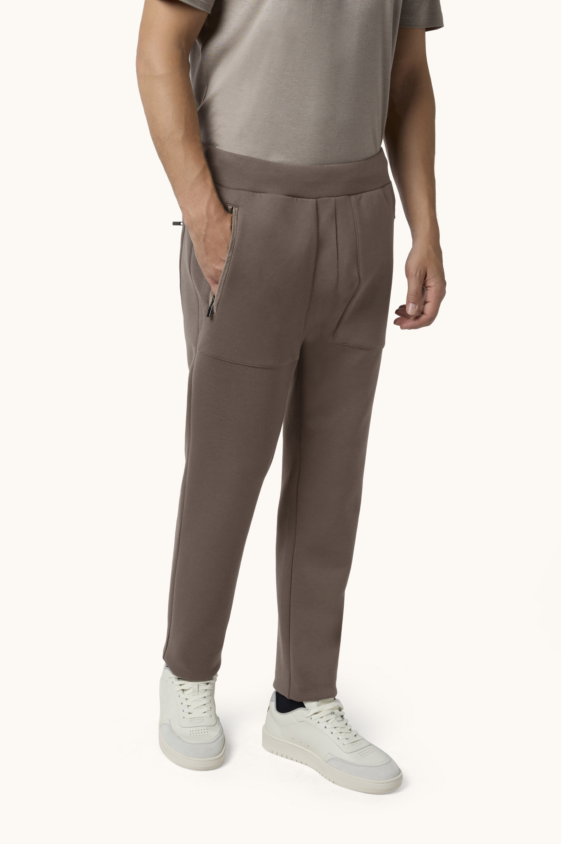Supima&reg; cotton trousers with Alcantara&reg; details image number 0