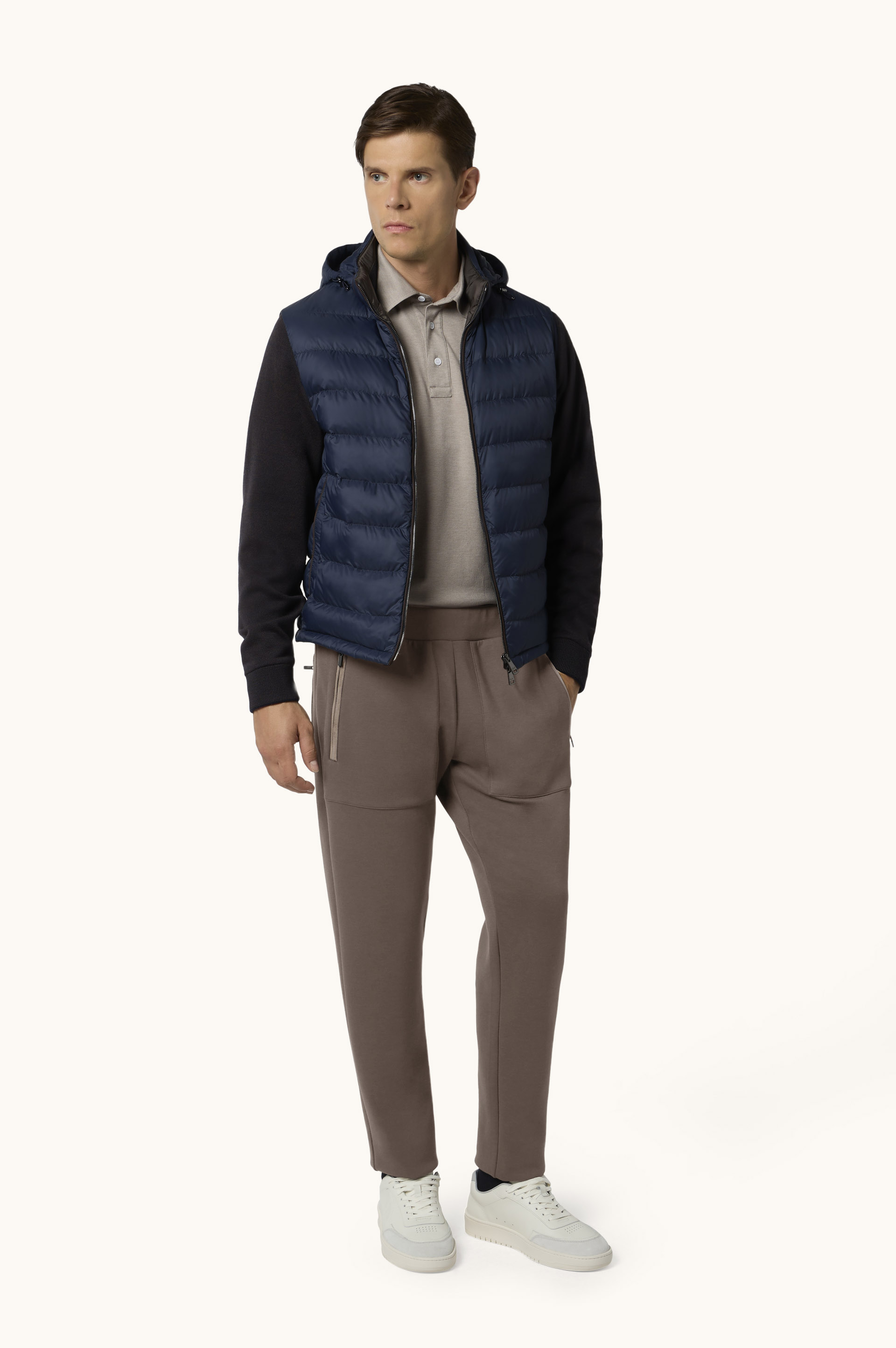 Supima&reg; cotton trousers with Alcantara&reg; details image number 2